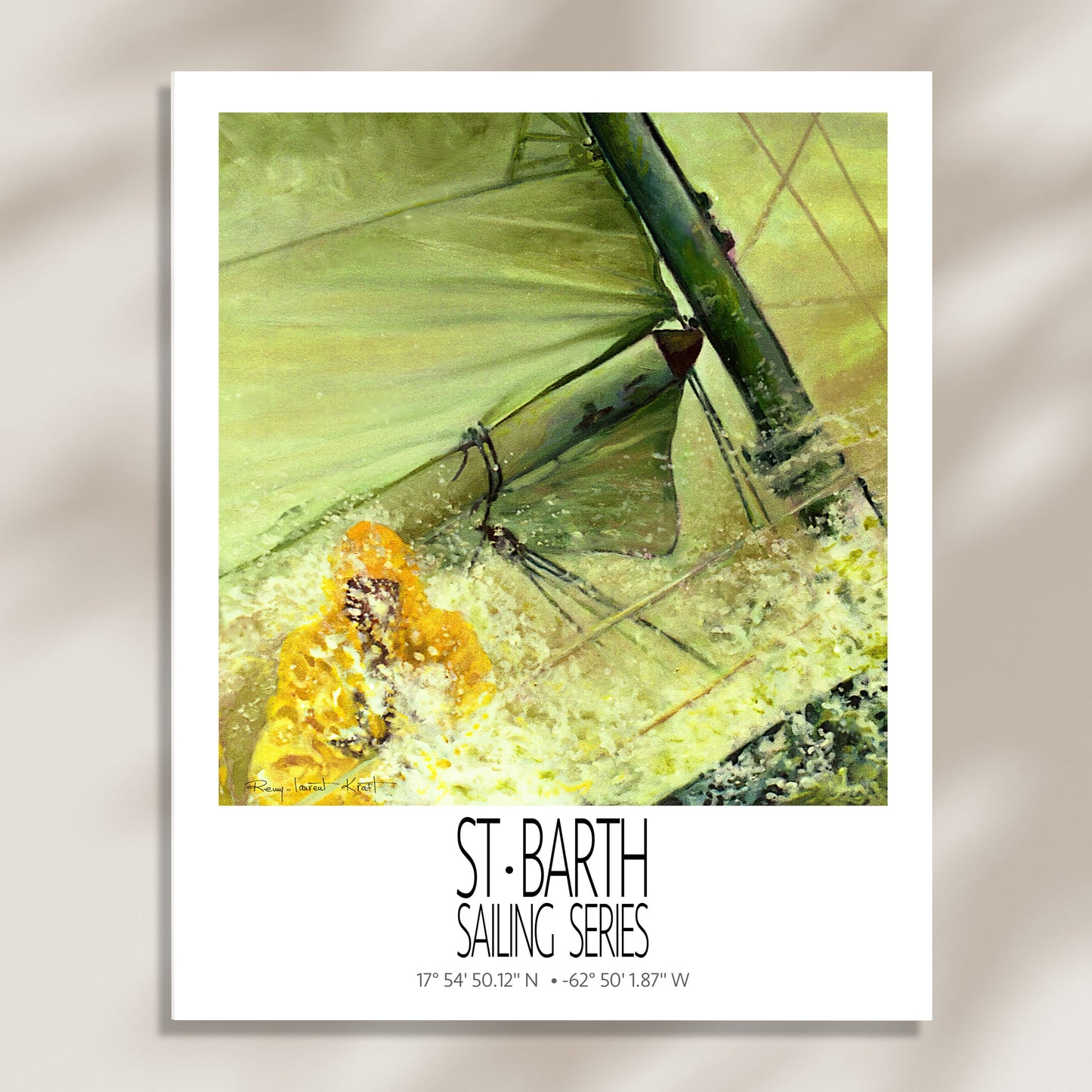 The Sail – poster-only product view on a light background – unframed St Barth sailing wall art