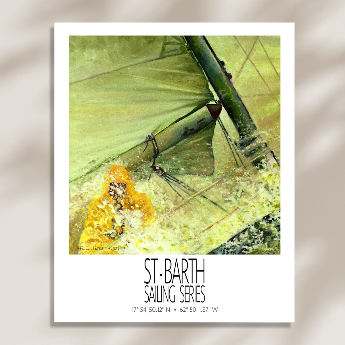 The Sail – poster-only product view on a light background – unframed St Barth sailing wall art