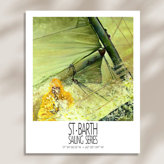 The Sail – poster-only product view on a light background – unframed St Barth sailing wall art