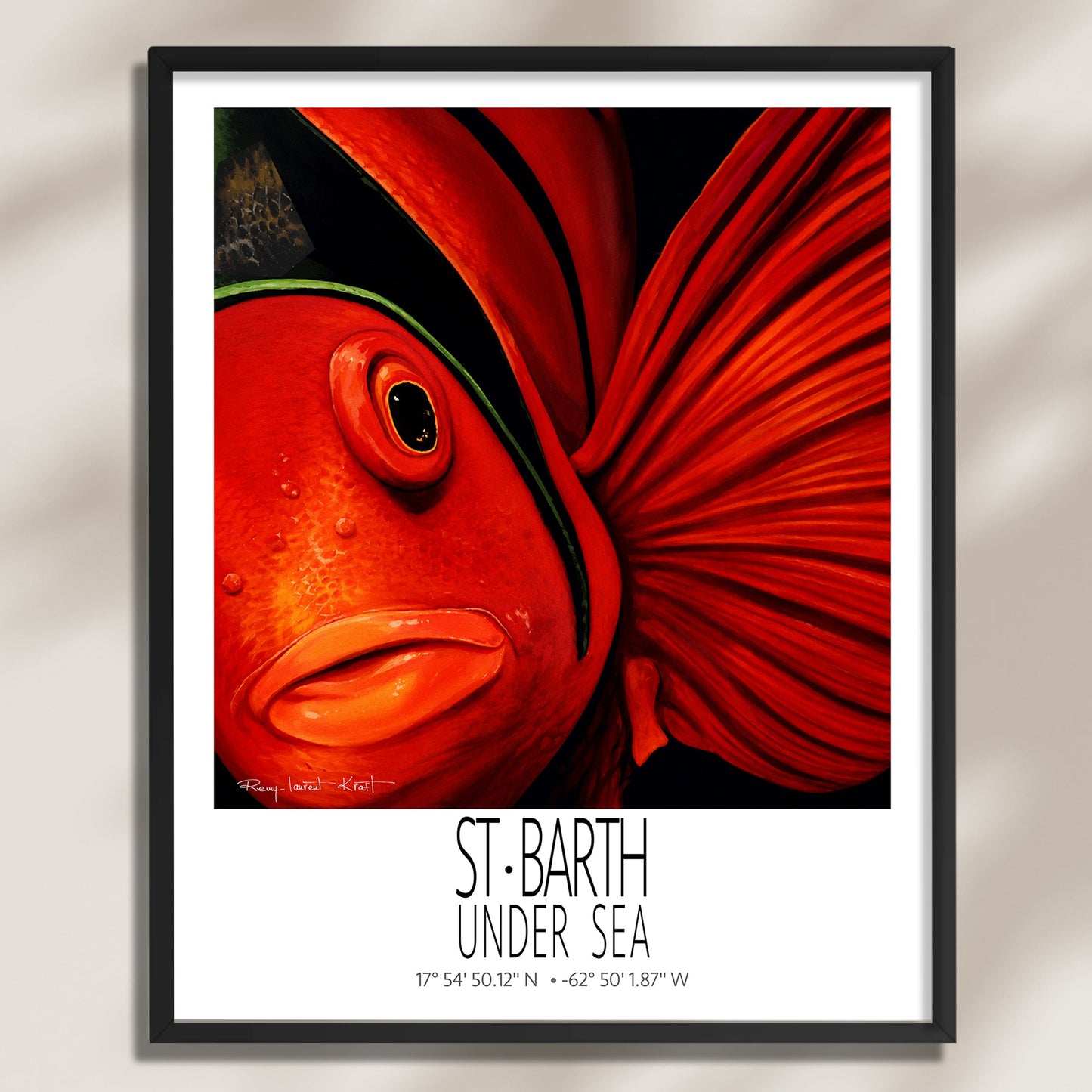 Tomate framed St Barth vintage travel poster