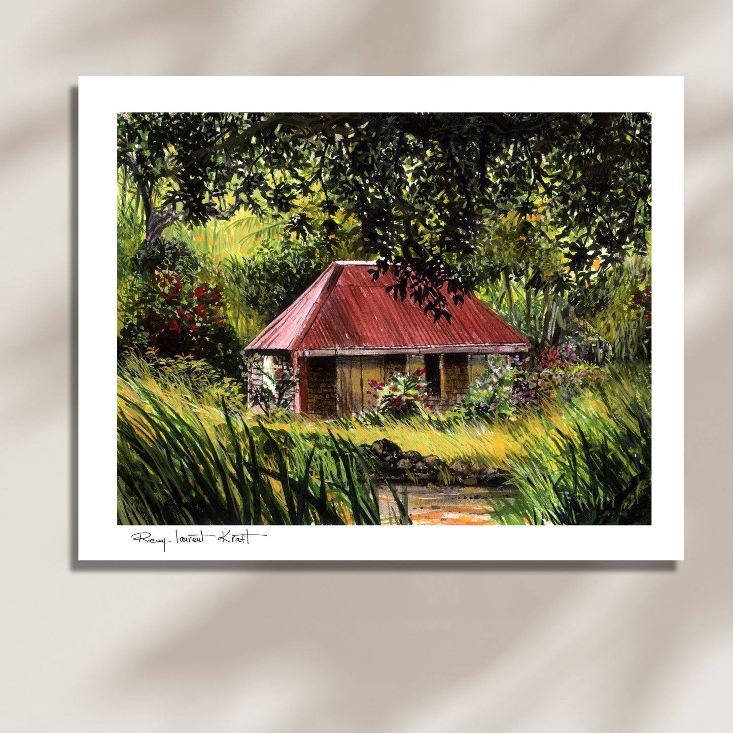 St Barth Watercolor Print – Vieille Case – Caribbean Wall Art