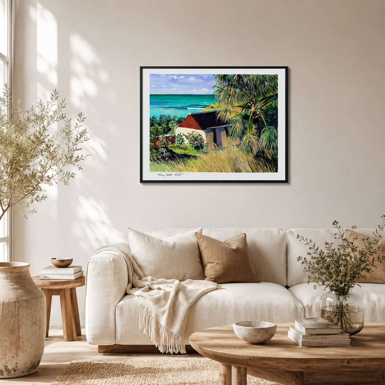 St Barth Watercolor Print – Grand Cul de Sac – Caribbean Wall Art