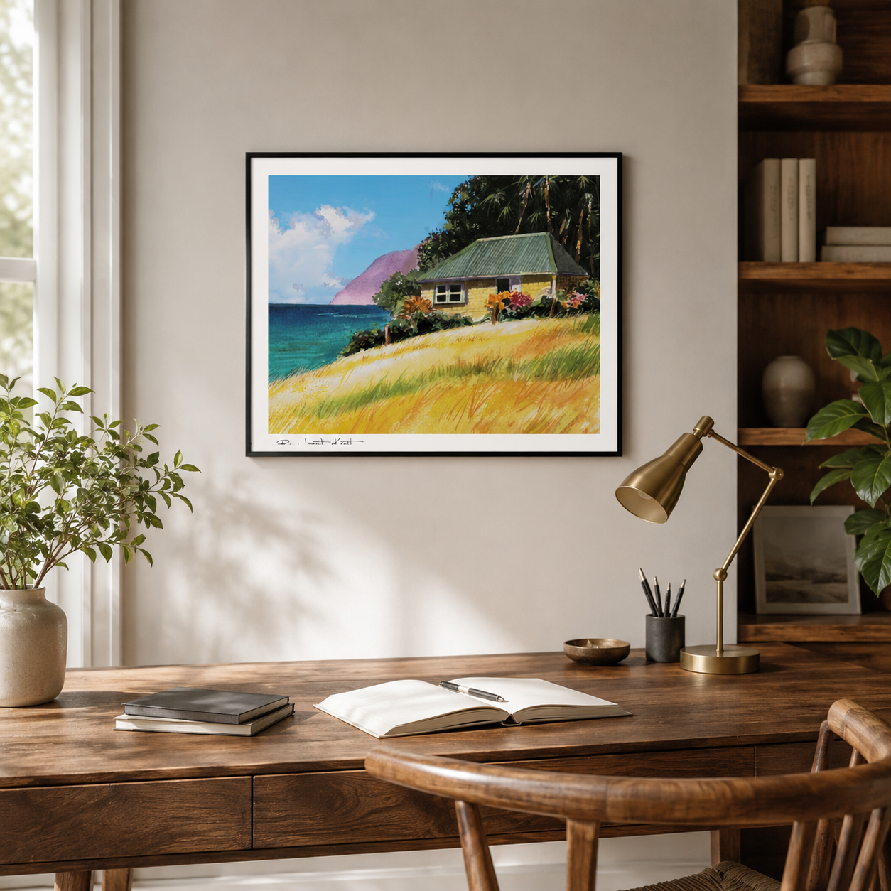 St Barth Watercolor Print – Falaise – Caribbean Wall Art