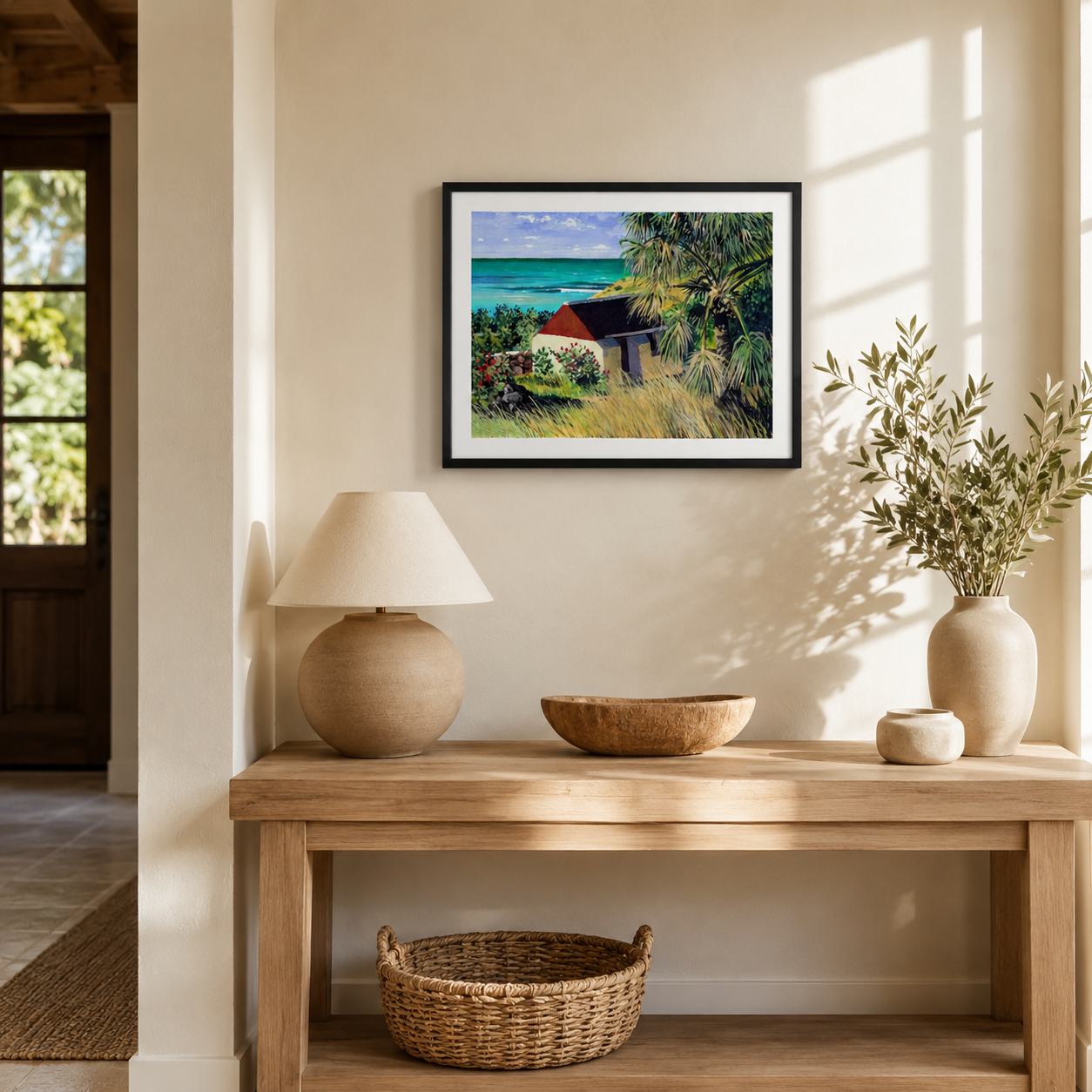 St Barth Watercolor Print – Grand Cul de Sac – Caribbean Wall Art