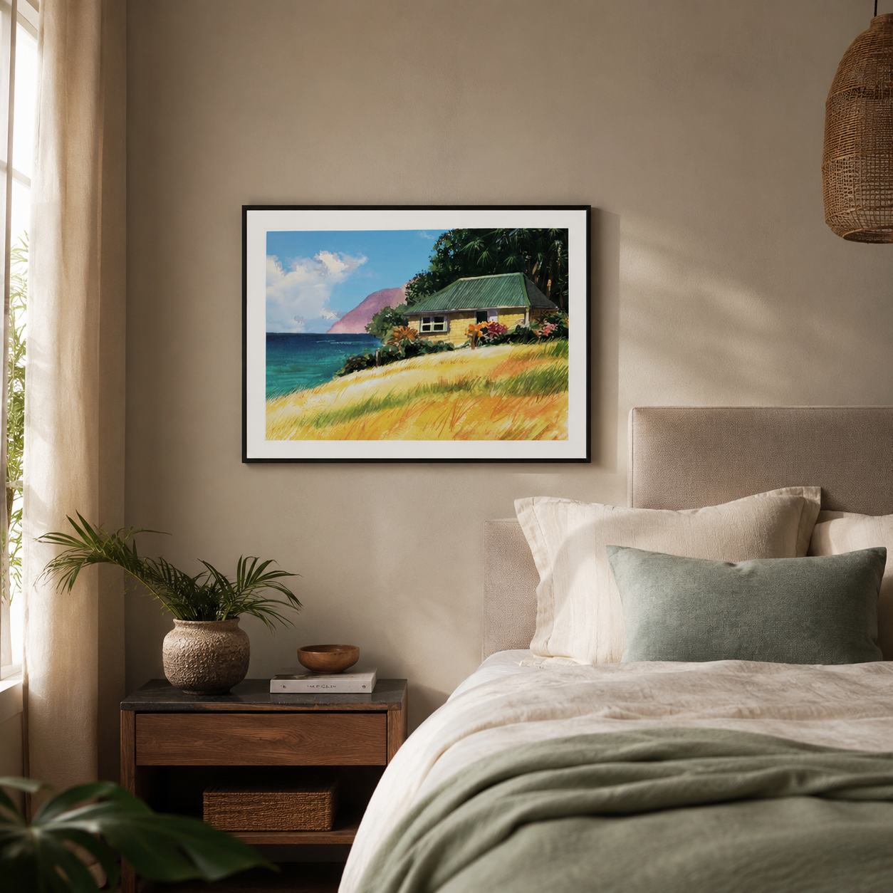 St Barth Watercolor Print – Falaise – Caribbean Wall Art