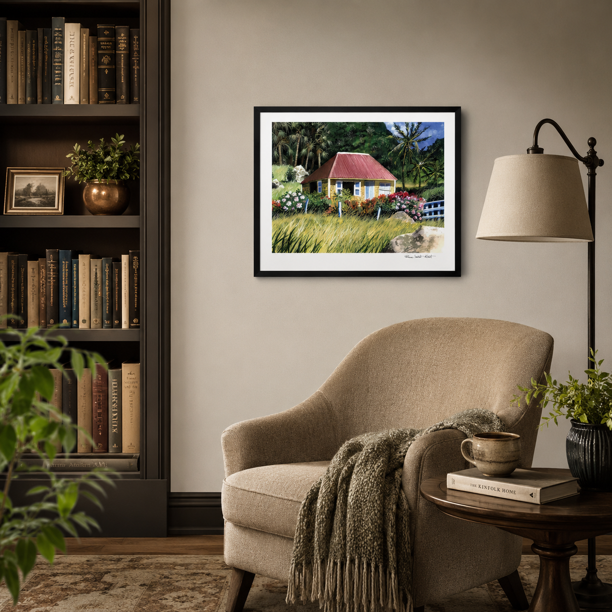 St Barth Watercolor Print – Case Jaune – Caribbean Wall Art