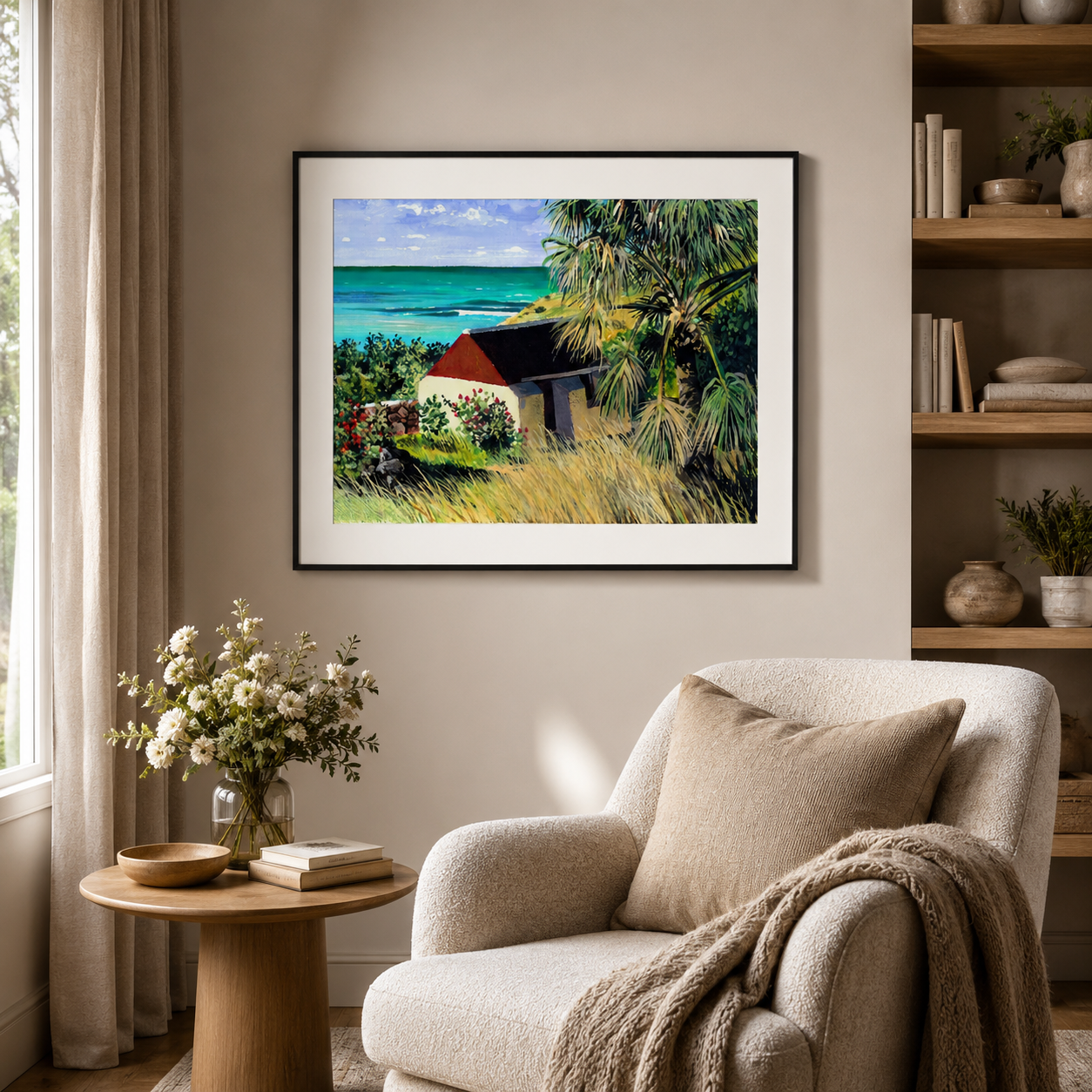 St Barth Watercolor Print – Grand Cul de Sac – Caribbean Wall Art