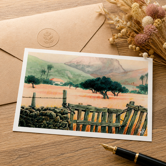 Postal Card - Salines – St-Barth - original watercolor print - Caribbean Art Print