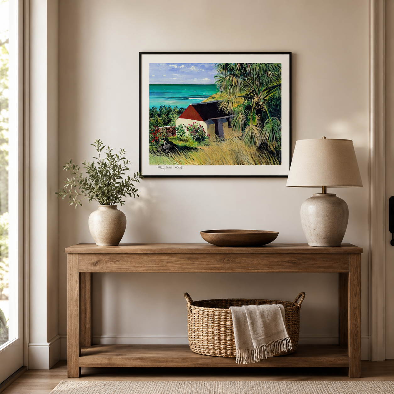 St Barth Watercolor Print – Grand Cul de Sac – Caribbean Wall Art