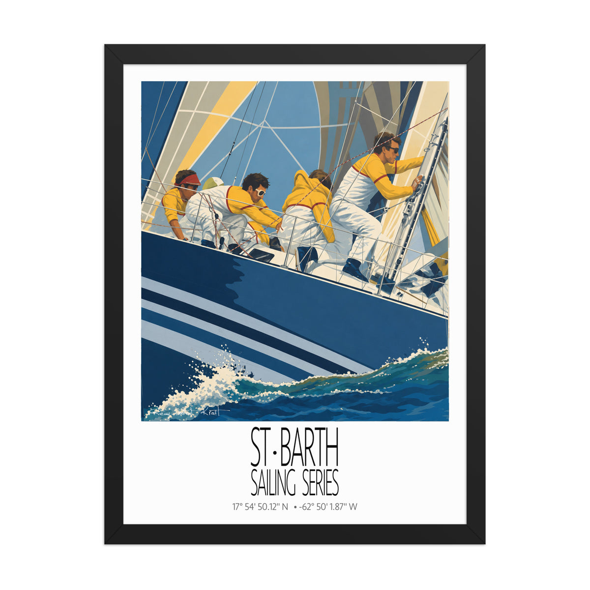 Duel Under Sail poster in black frame