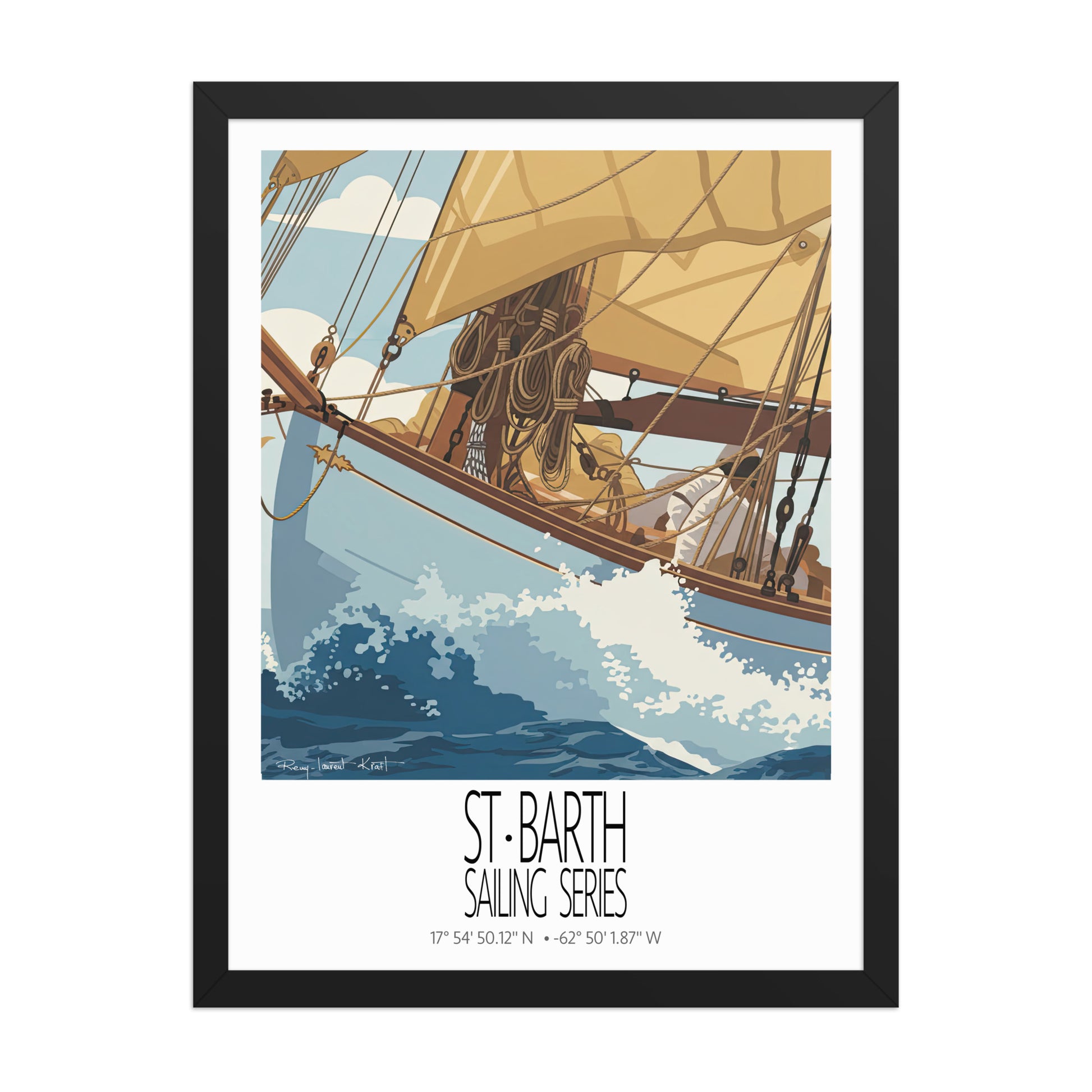 The Golden Sail poster in black frame