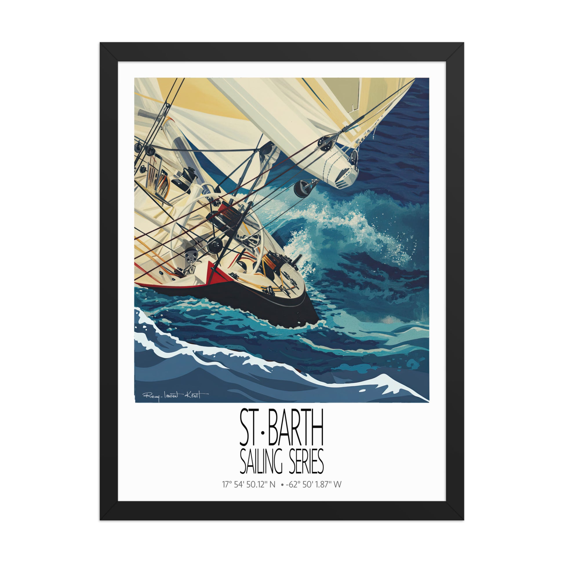 Red Hull poster in black frame