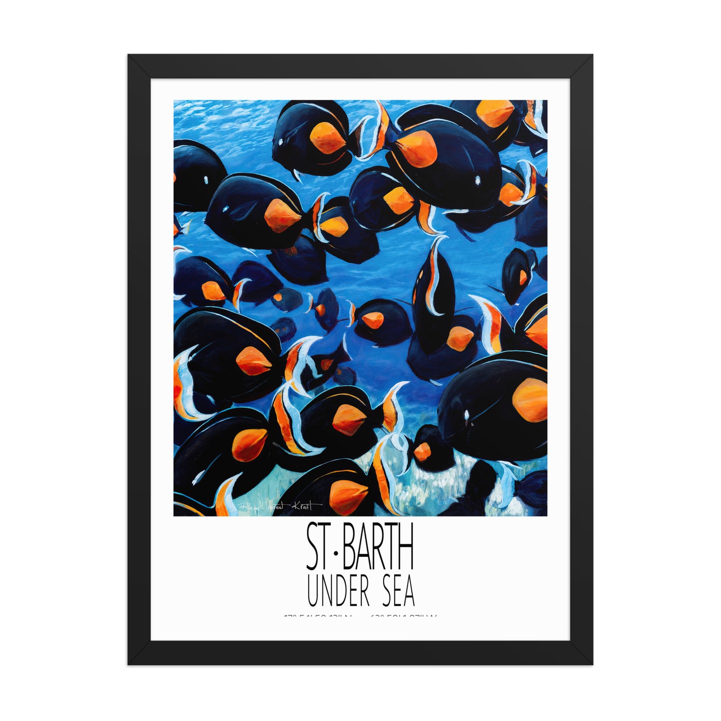 Grands Chirurgiens poster in black frame