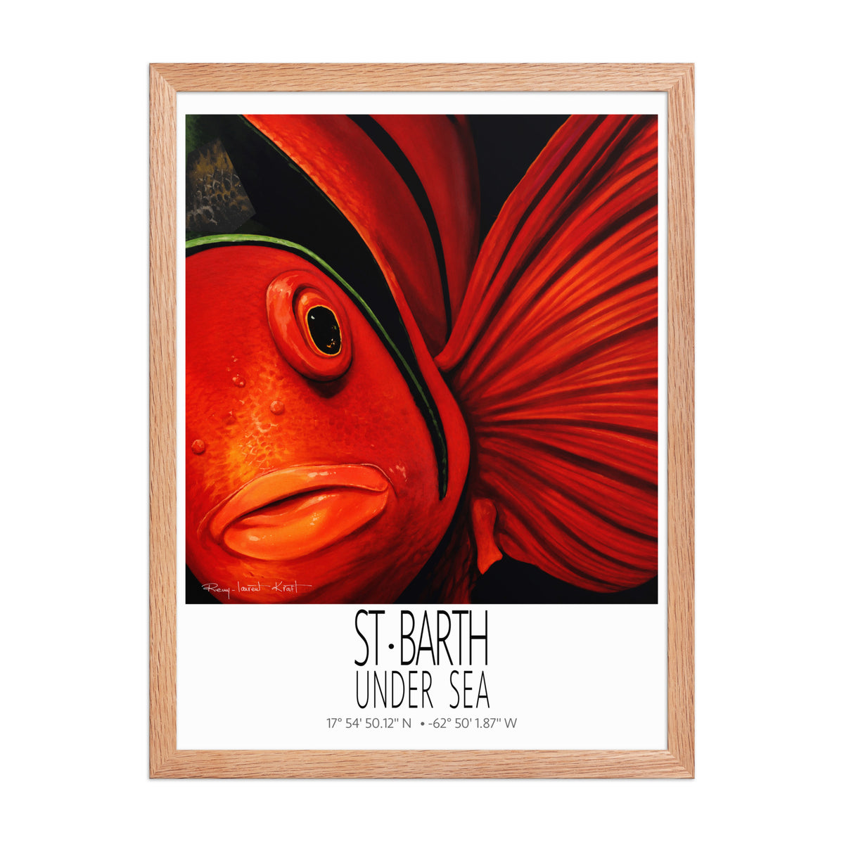 Tomate poster in Red Oak frame