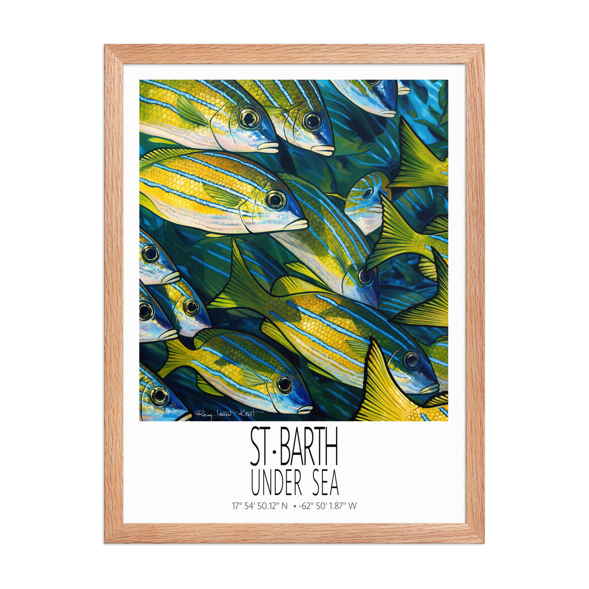 Torchades poster in Red Oak frame