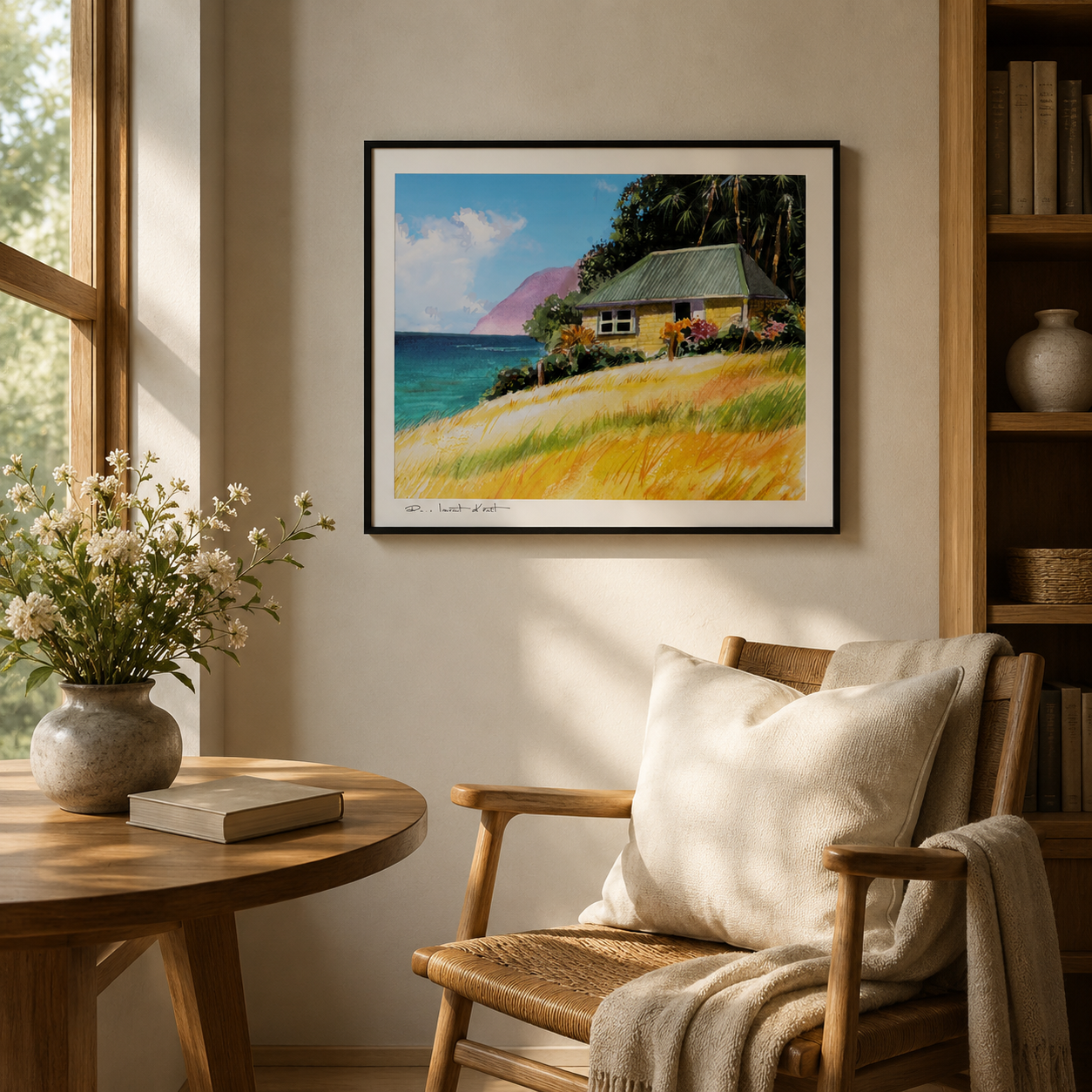 St Barth Watercolor Print – Falaise – Caribbean Wall Art