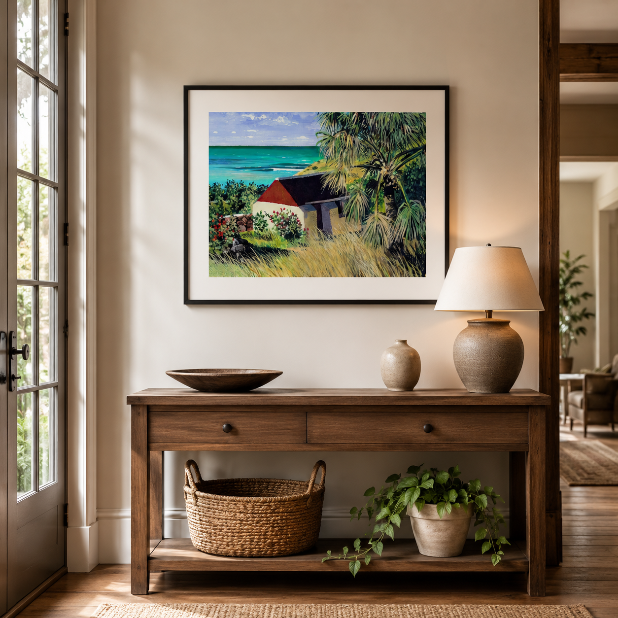 St Barth Watercolor Print – Grand Cul de Sac – Caribbean Wall Art