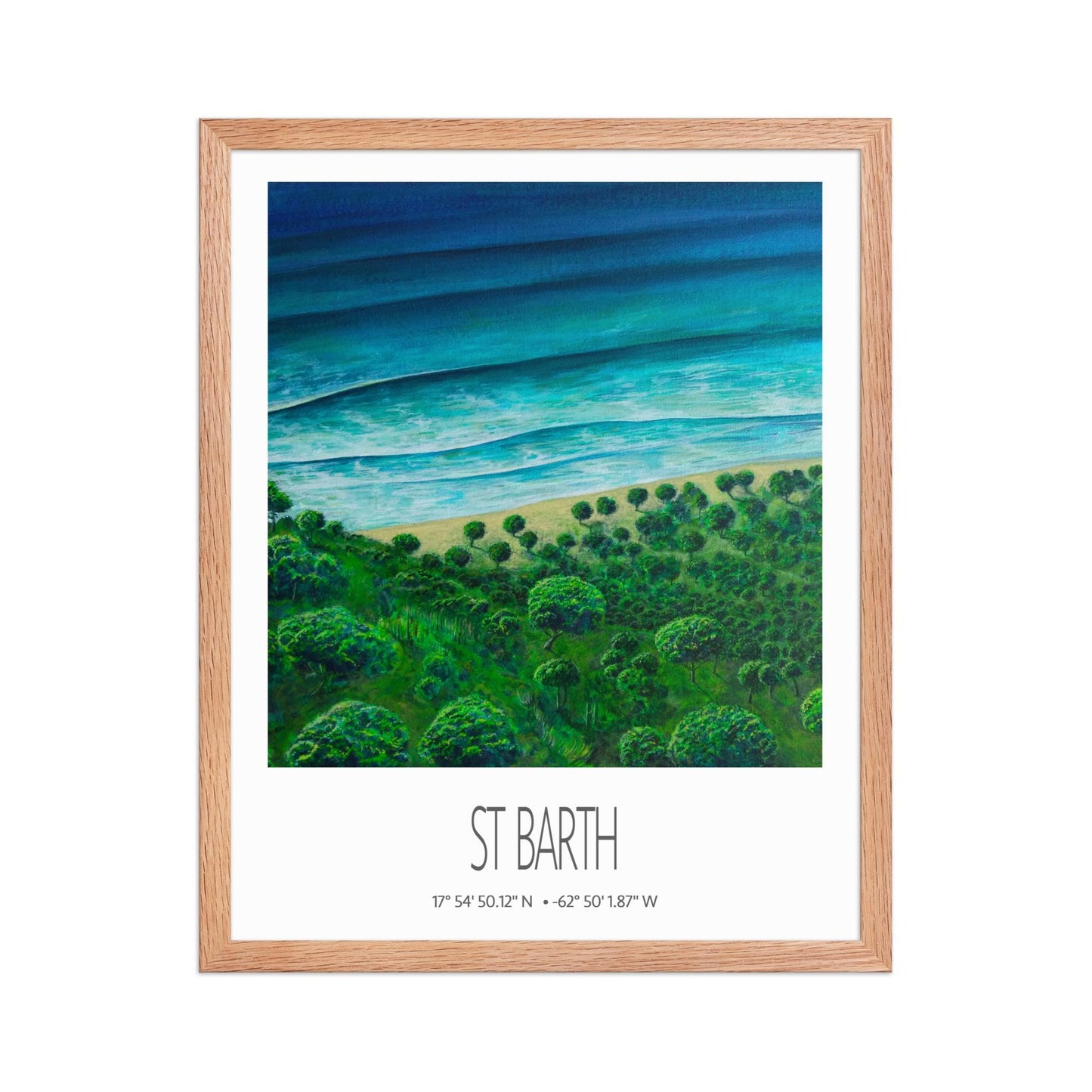 Framed Art Print – St Barth – Chauvette – Acrylic Print – Travel Poster – Caribbean Wall Art