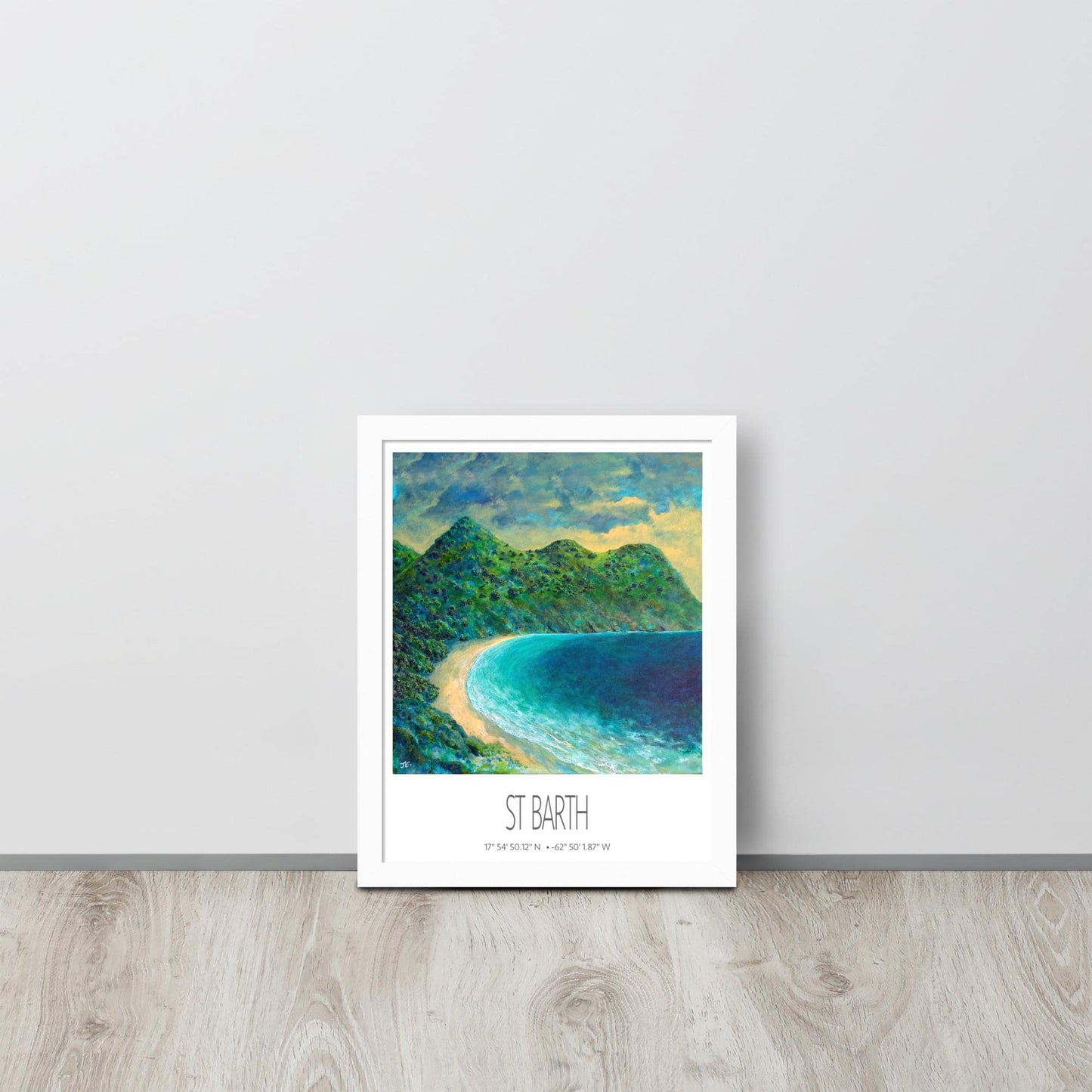 Framed Art Print – St Barth – Gouverneur Beach – Acrylic Print – Travel Poster – Caribbean Wall Art