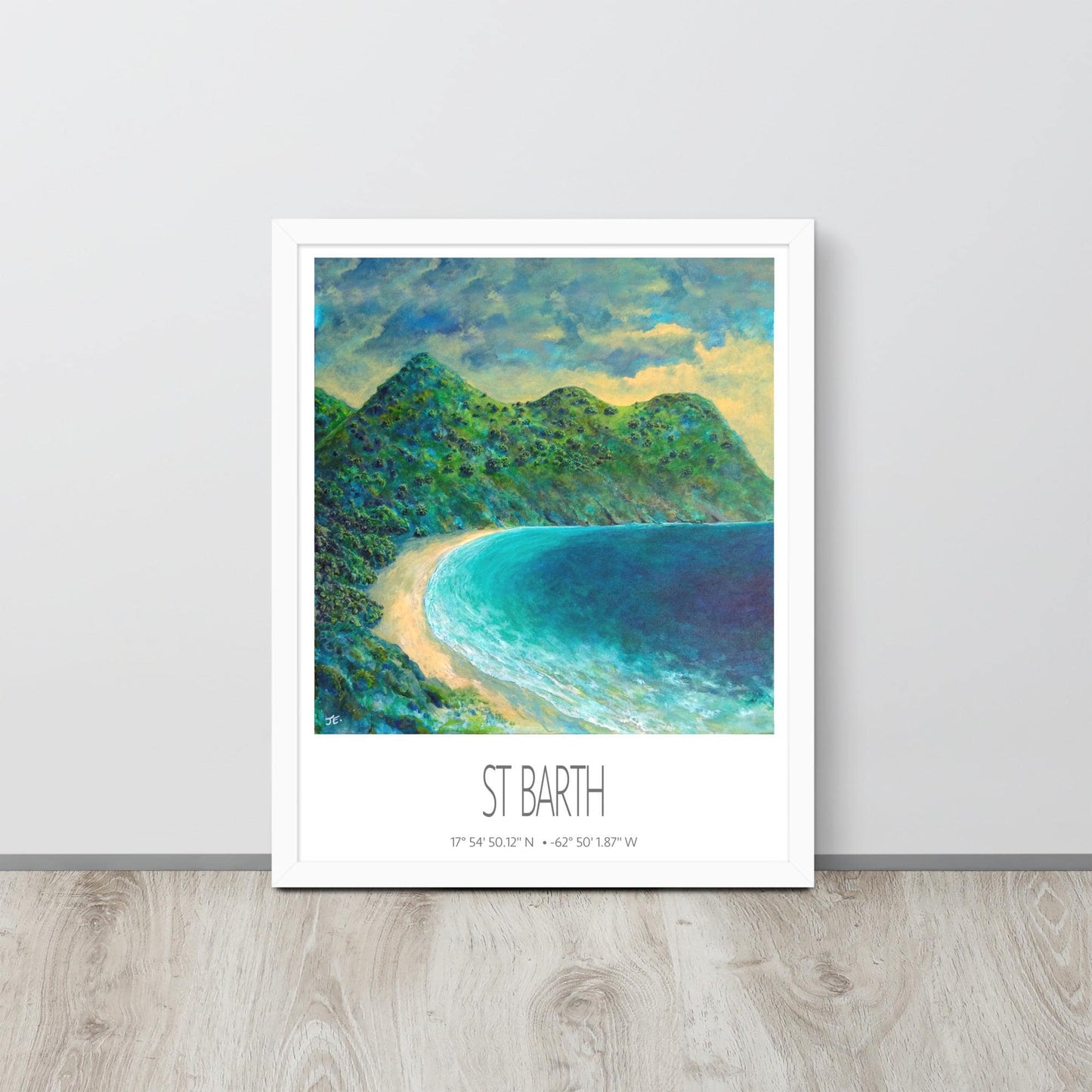 Framed Art Print – St Barth – Gouverneur Beach – Acrylic Print – Travel Poster – Caribbean Wall Art