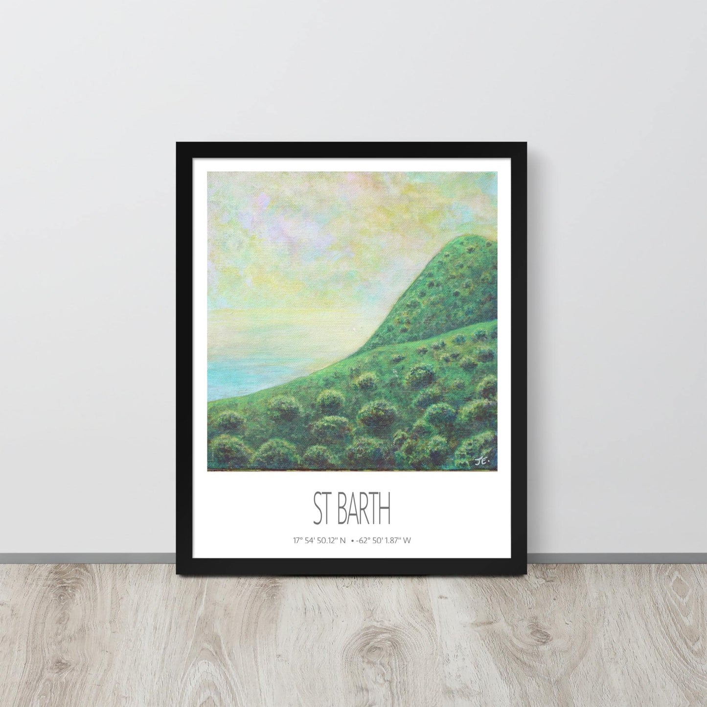 Framed Art Print – St Barth – Tropical Trees – Acrylic Print – Travel Poster – Caribbean Wall Art