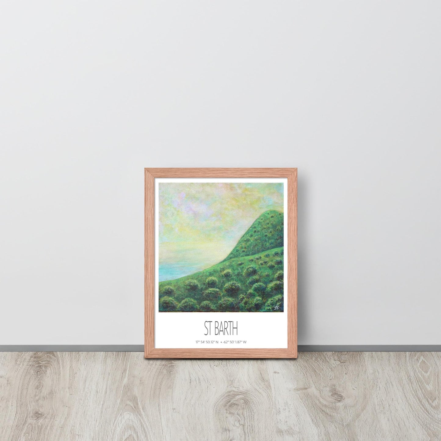 Framed Art Print – St Barth – Tropical Trees – Acrylic Print – Travel Poster – Caribbean Wall Art