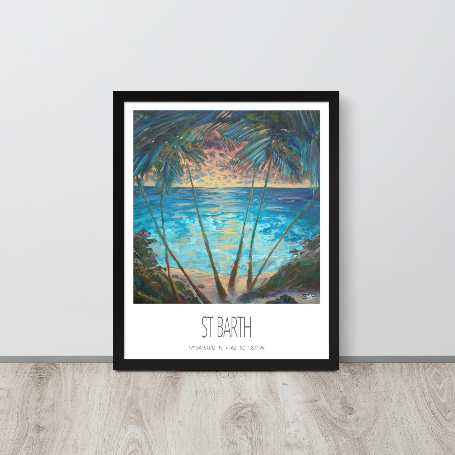 Framed Art Print – St Barth – Cocos – Acrylic Print – Travel Poster – Caribbean Wall Art