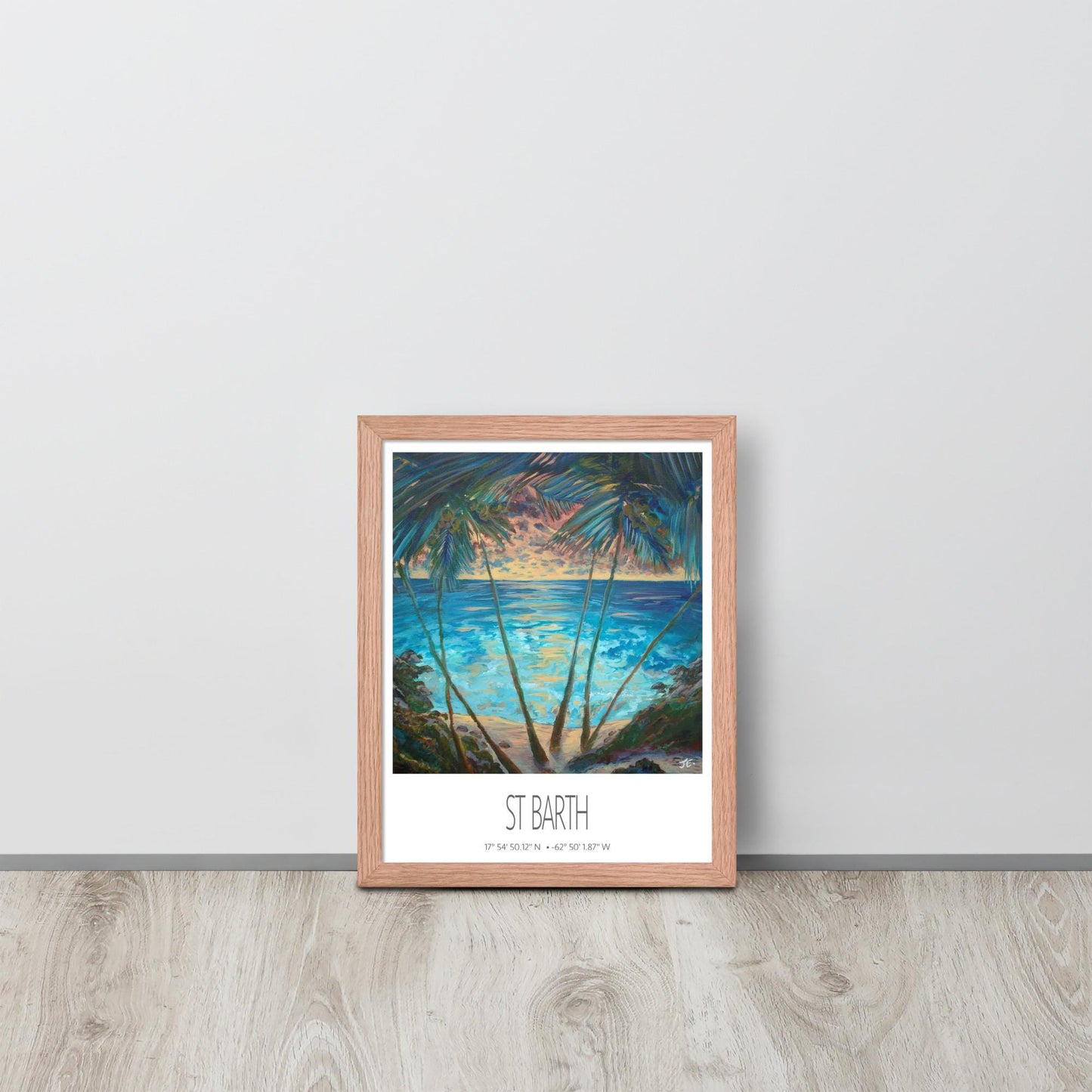 Framed Art Print – St Barth – Cocos – Acrylic Print – Travel Poster – Caribbean Wall Art