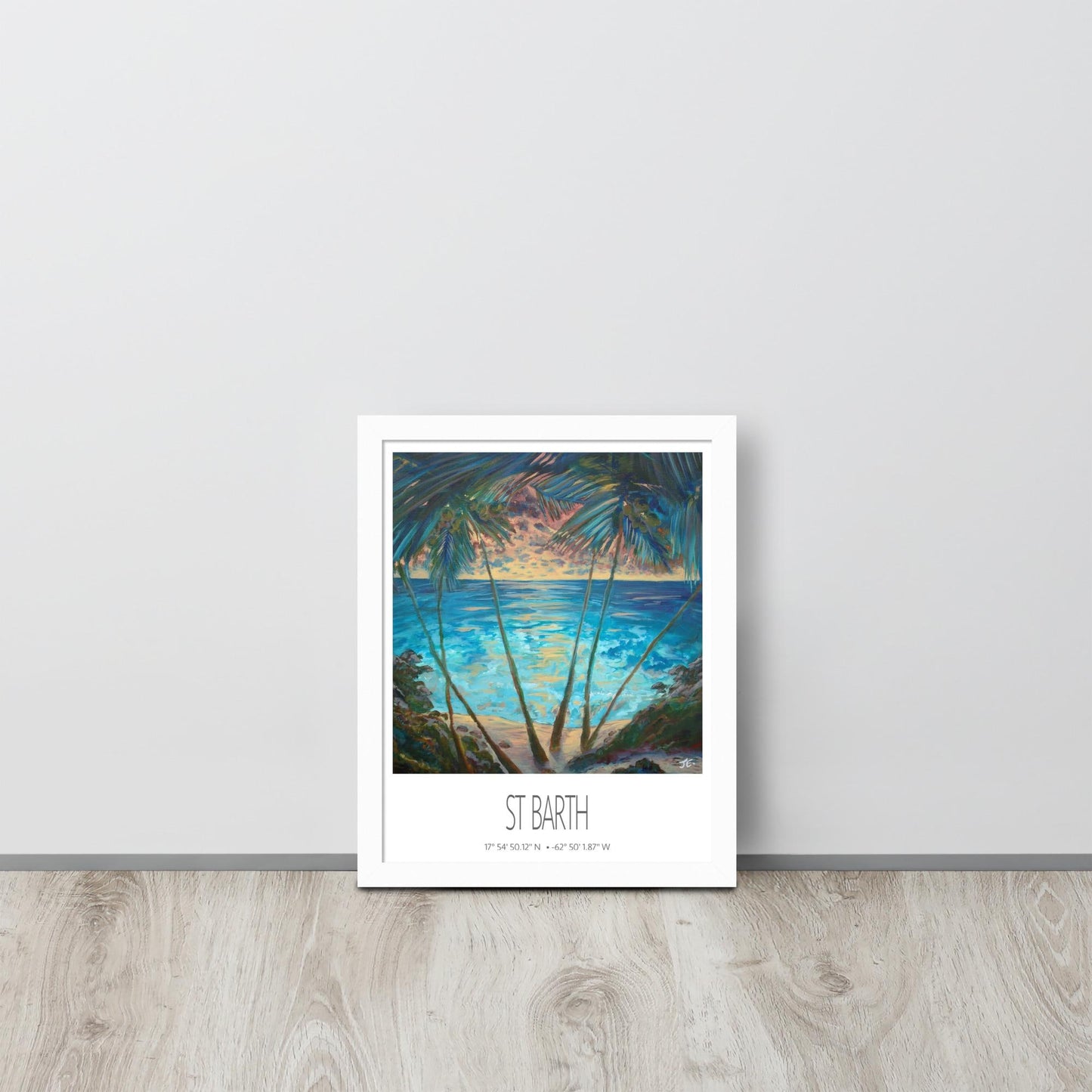 Framed Art Print – St Barth – Cocos – Acrylic Print – Travel Poster – Caribbean Wall Art