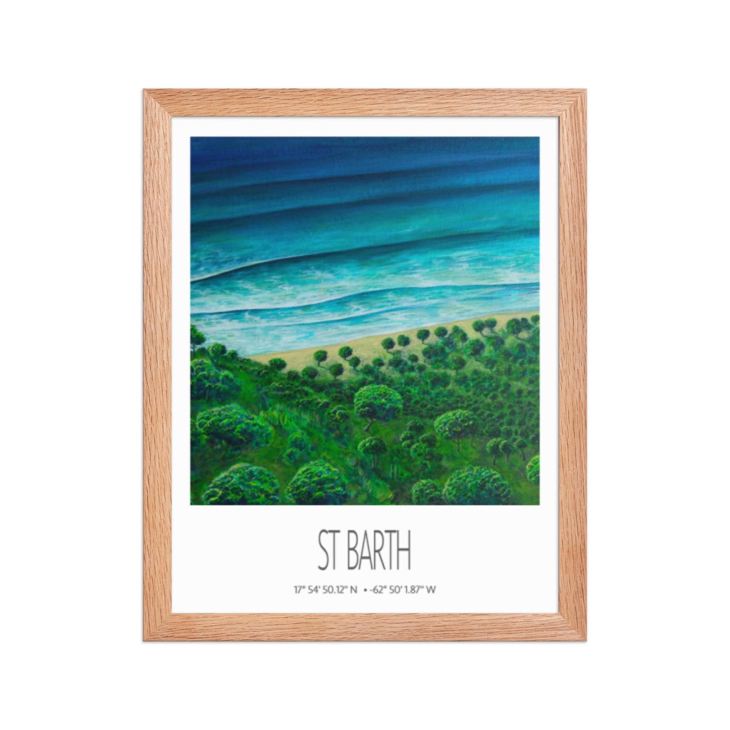 Framed Art Print – St Barth – Chauvette – Acrylic Print – Travel Poster – Caribbean Wall Art