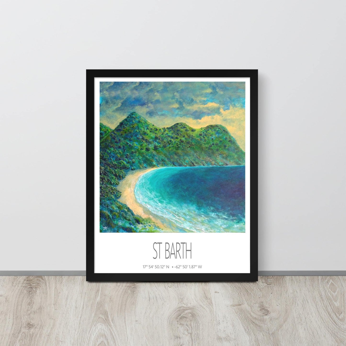 Framed Art Print – St Barth – Gouverneur Beach – Acrylic Print – Travel Poster – Caribbean Wall Art