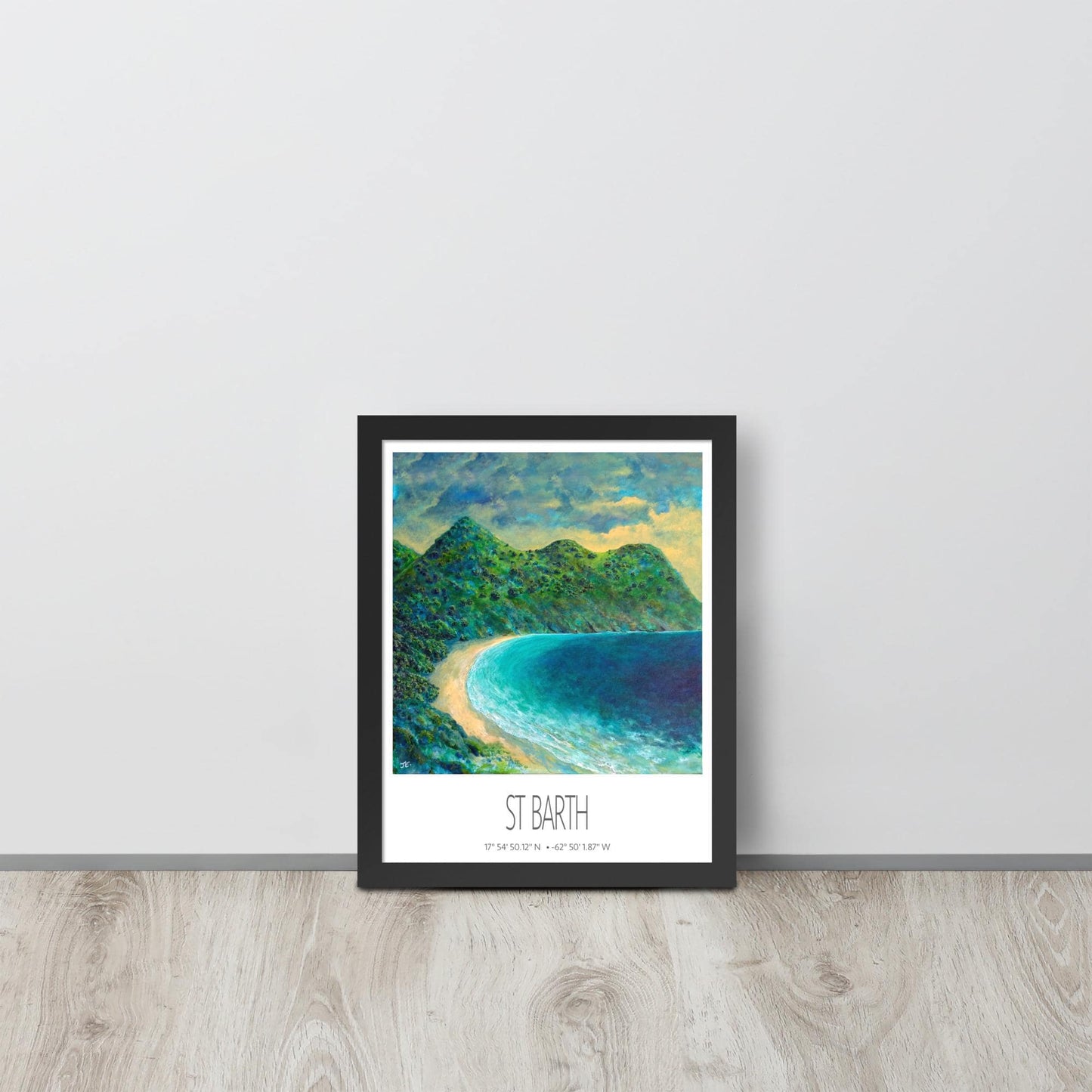 Framed Art Print – St Barth – Gouverneur Beach – Acrylic Print – Travel Poster – Caribbean Wall Art