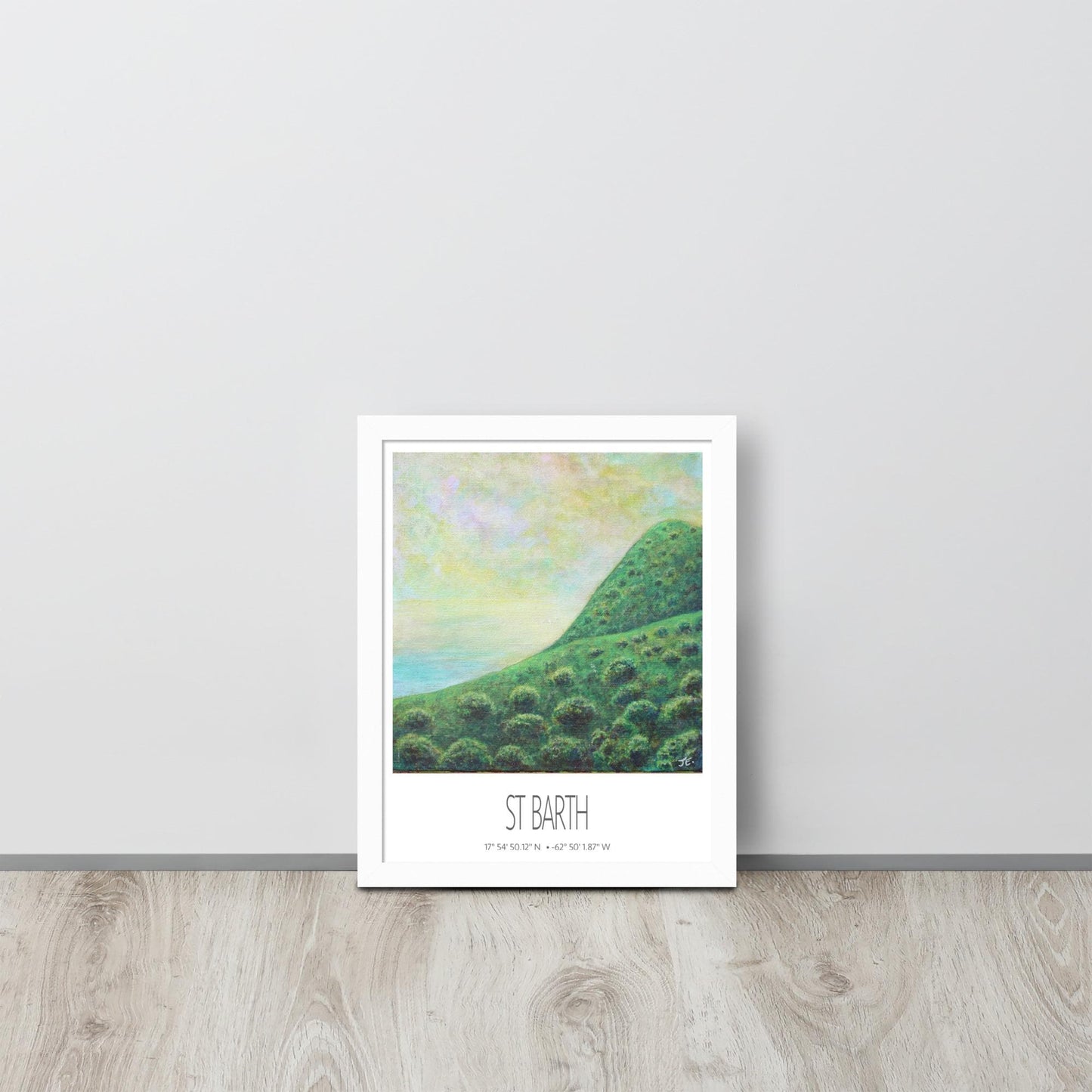 Framed Art Print – St Barth – Tropical Trees – Acrylic Print – Travel Poster – Caribbean Wall Art