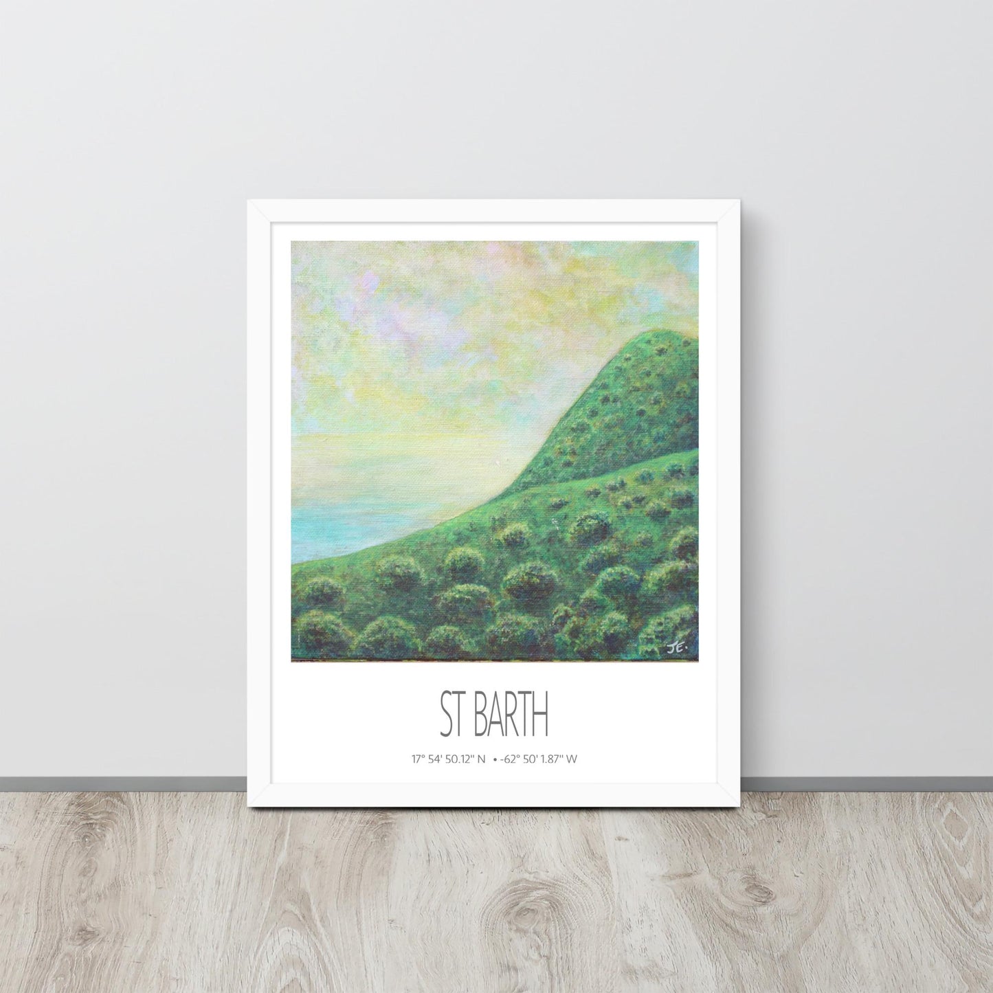 Framed Art Print – St Barth – Tropical Trees – Acrylic Print – Travel Poster – Caribbean Wall Art