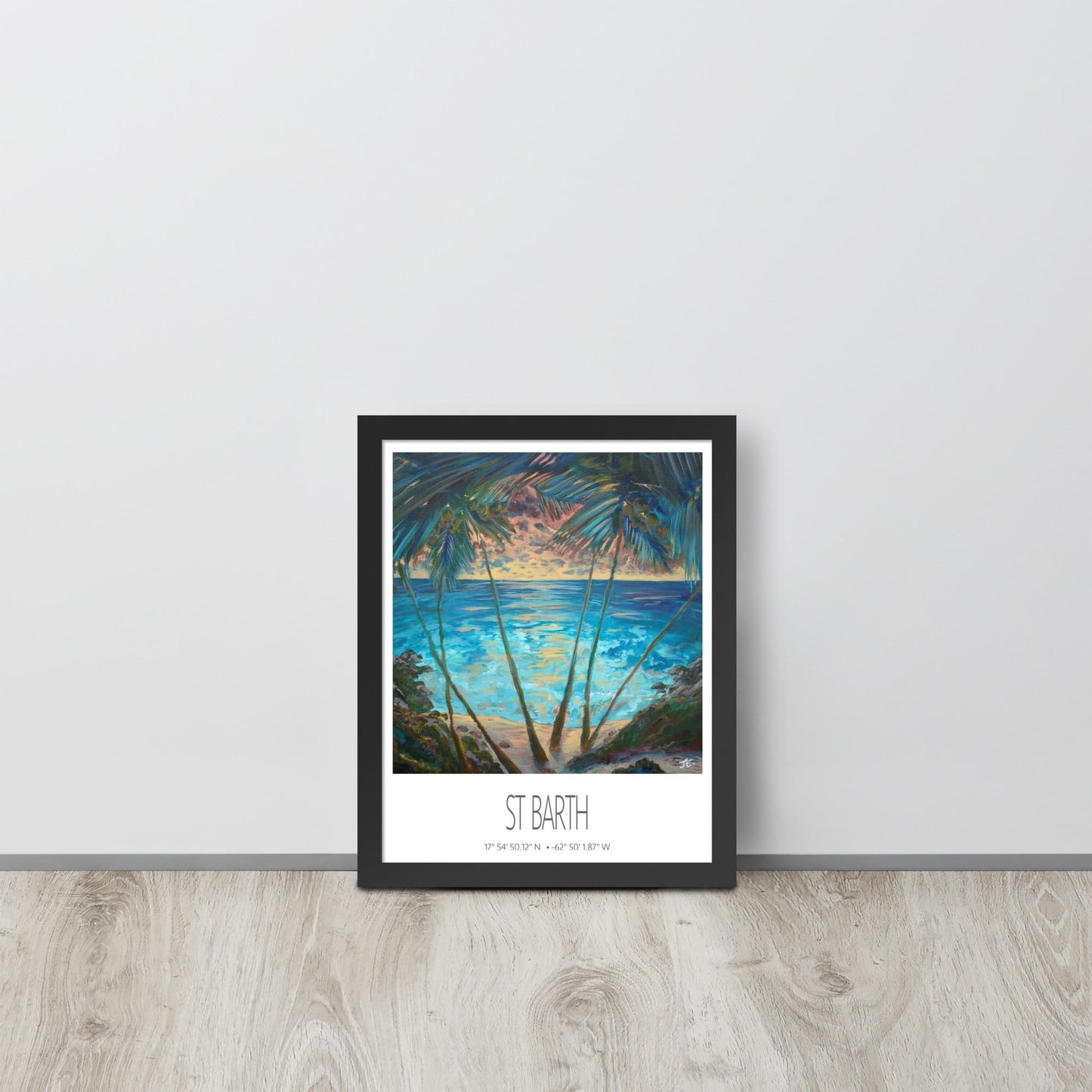 Framed Art Print – St Barth – Cocos – Acrylic Print – Travel Poster – Caribbean Wall Art