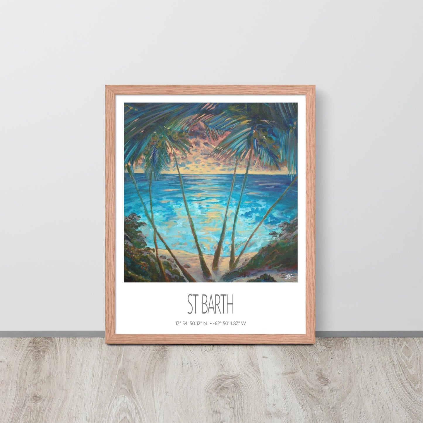 Framed Art Print – St Barth – Cocos – Acrylic Print – Travel Poster – Caribbean Wall Art