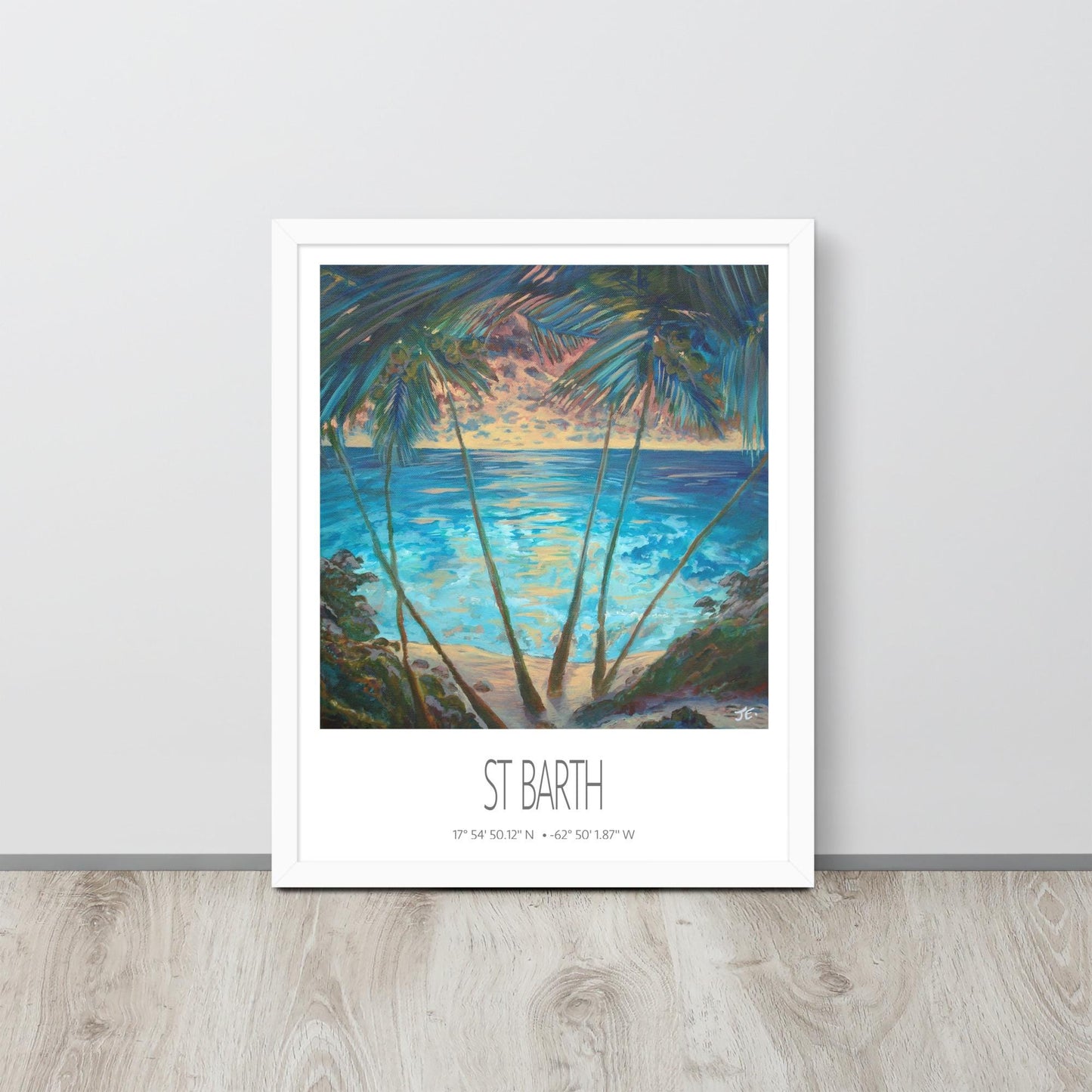 Framed Art Print – St Barth – Cocos – Acrylic Print – Travel Poster – Caribbean Wall Art