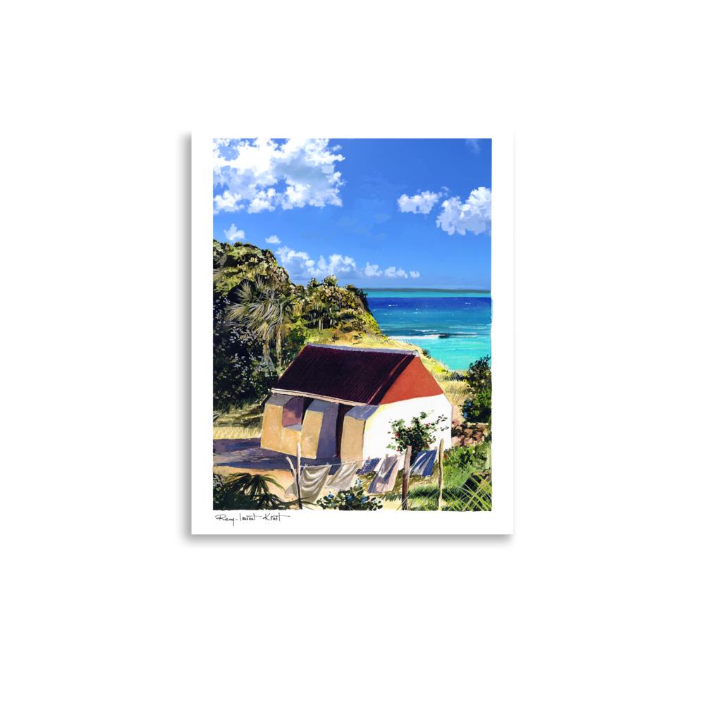 St Barth Watercolor Print – Petit Cul de Sac Bay – Caribbean Wall Art
