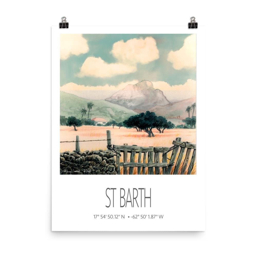 Vintage Travel Poster – St Barth – Saline – Caribbean Art Print