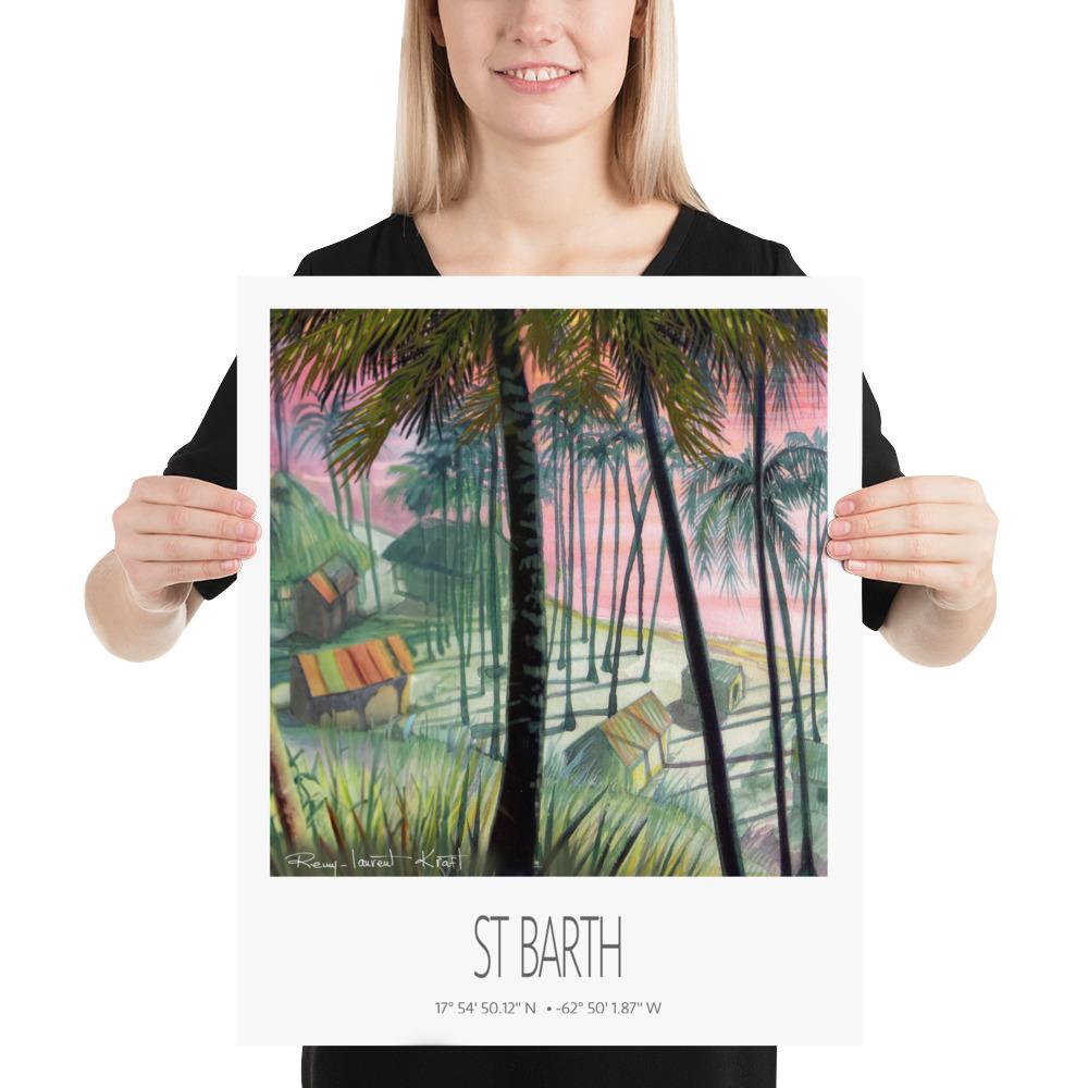 Vintage Travel Poster – St Barth – Cocos Plage – Caribbean Art Print