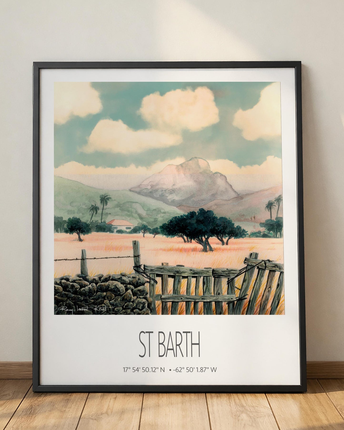 Vintage Travel Poster – St Barth – Saline – Caribbean Art Print