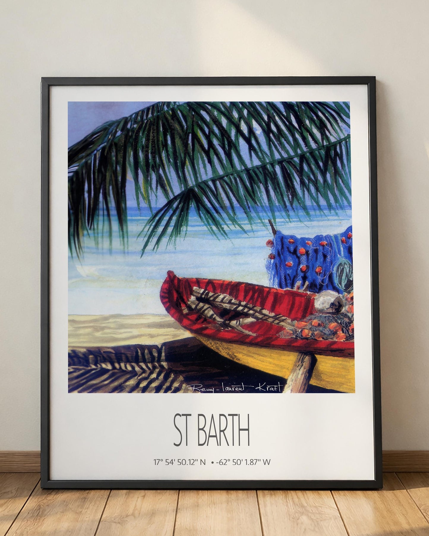 Vintage Travel Poster – St Barth – Cocos Barque – Caribbean Art Print