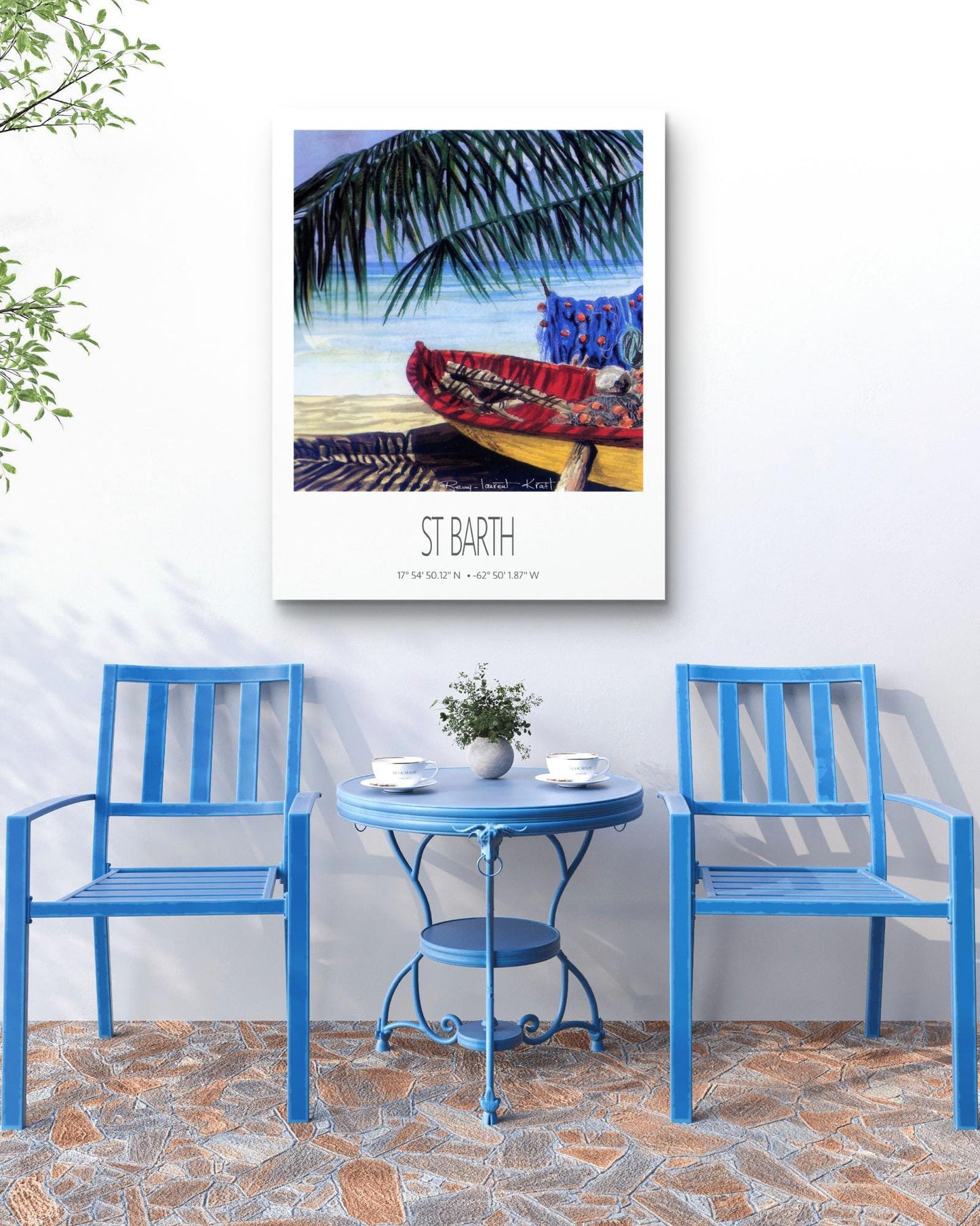 Vintage Travel Poster – St Barth – Cocos Barque – Caribbean Art Print