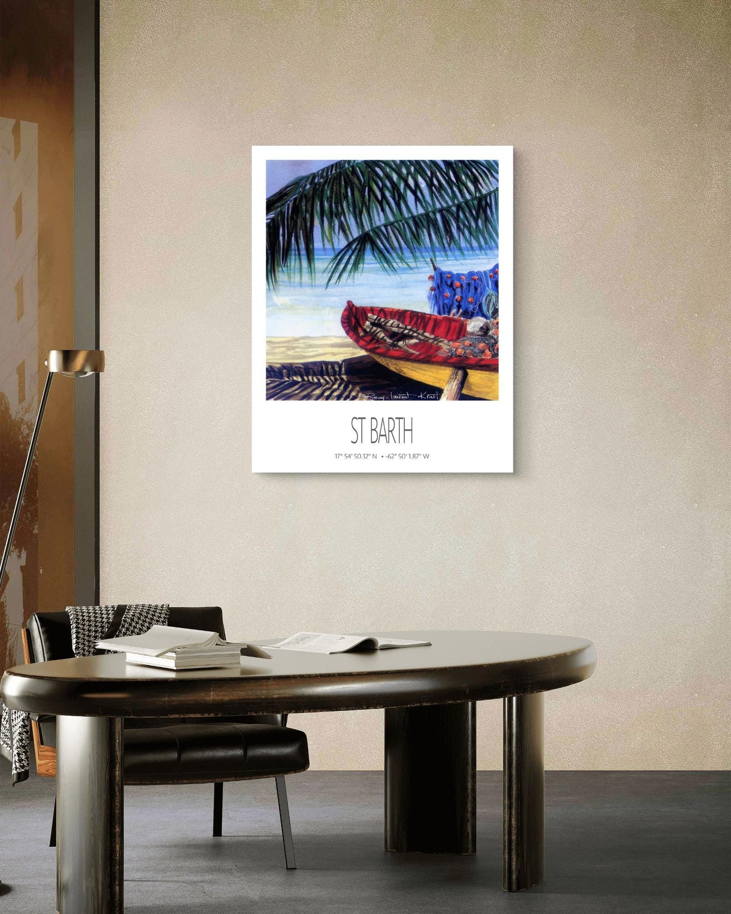 Vintage Travel Poster – St Barth – Cocos Barque – Caribbean Art Print