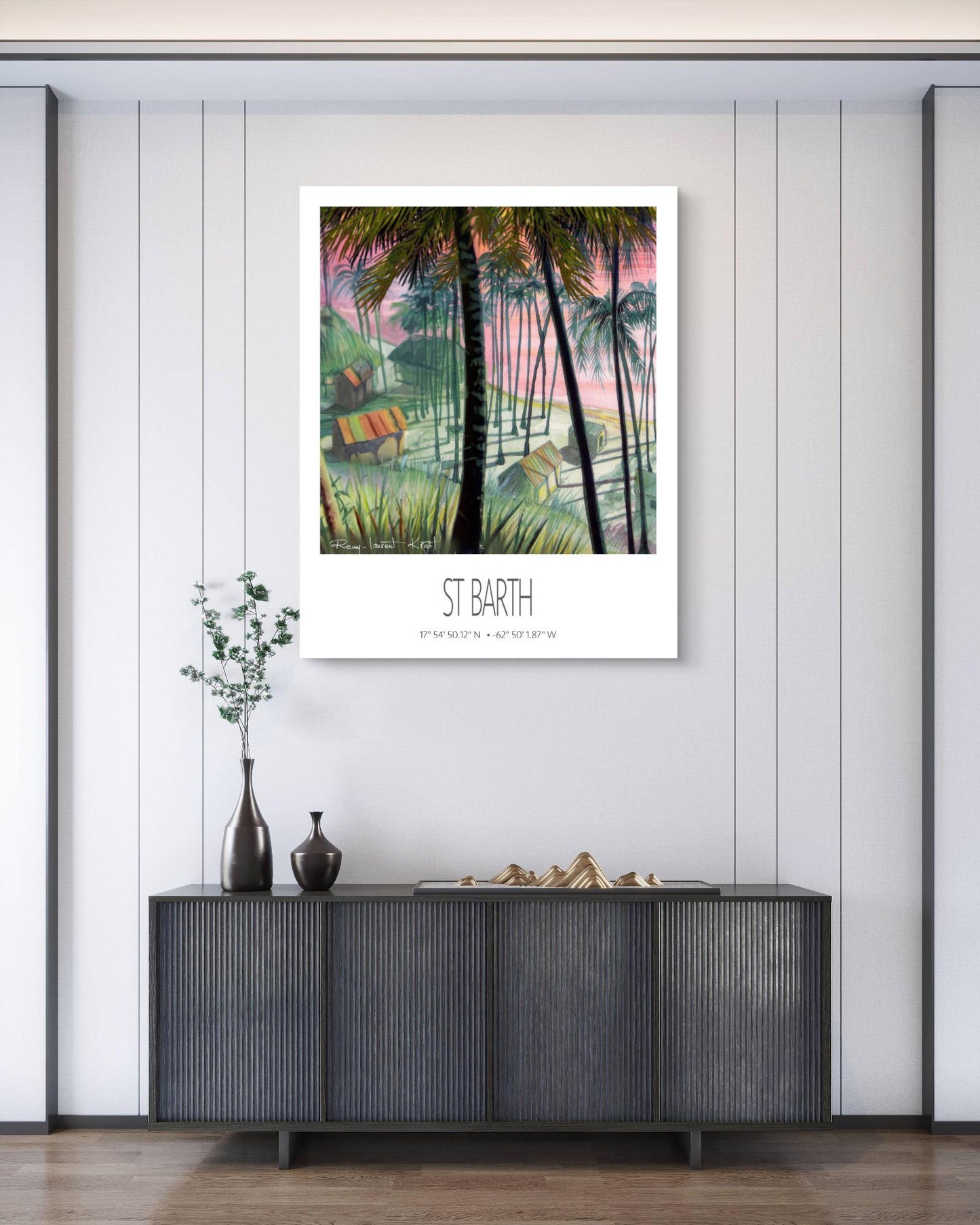 Vintage Travel Poster – St Barth – Cocos Plage – Caribbean Art Print