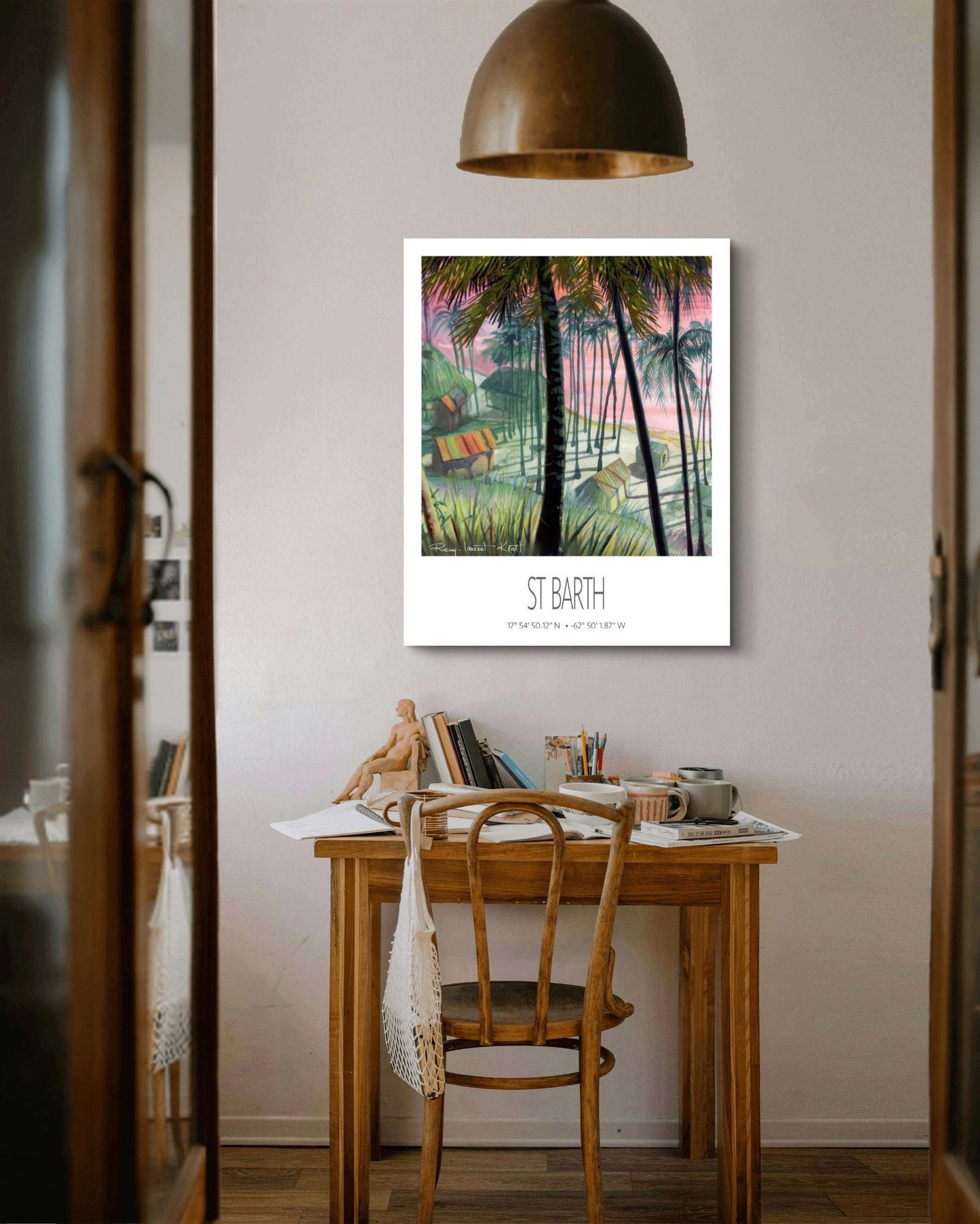Vintage Travel Poster – St Barth – Cocos Plage – Caribbean Art Print