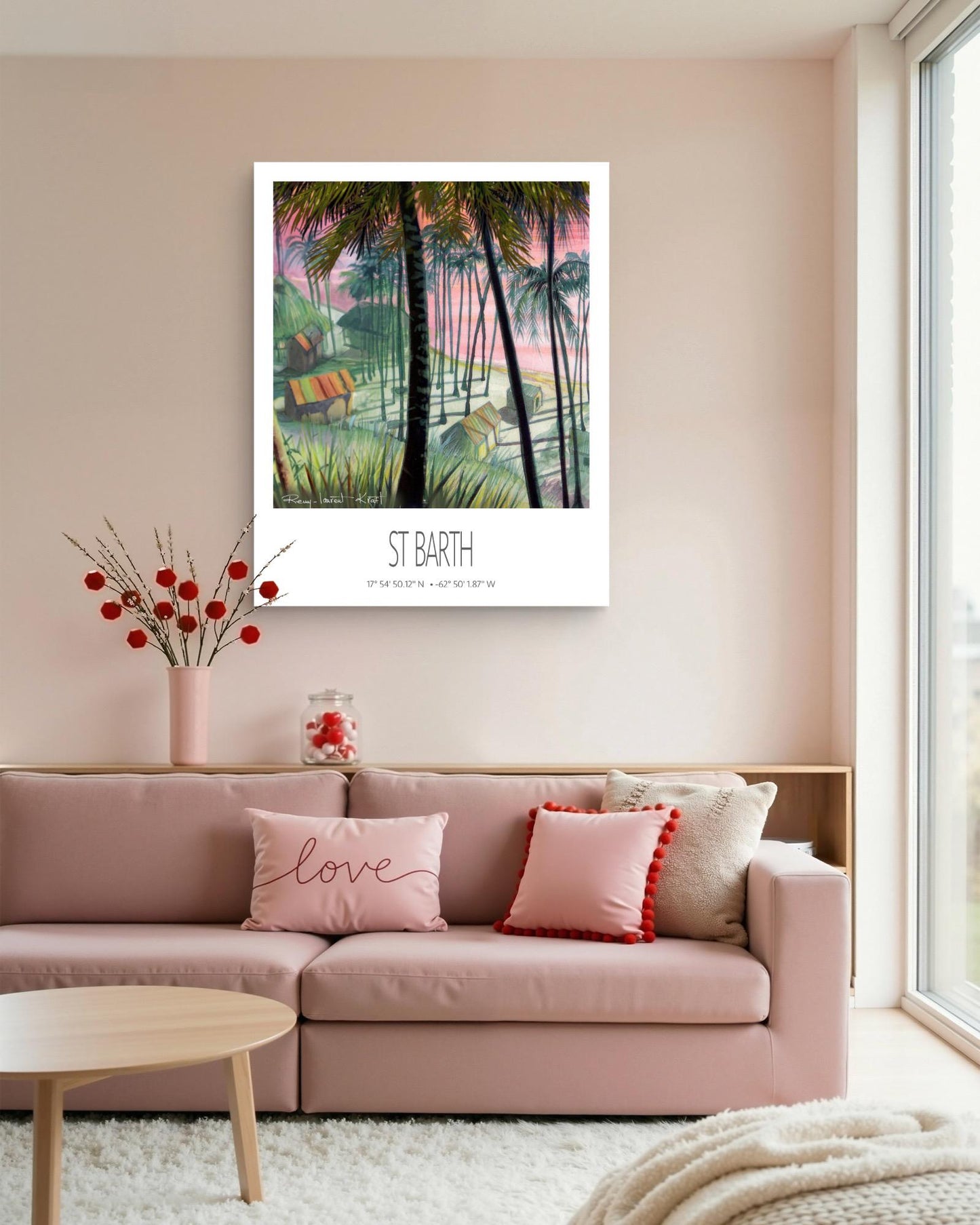 Vintage Travel Poster – St Barth – Cocos Plage – Caribbean Art Print