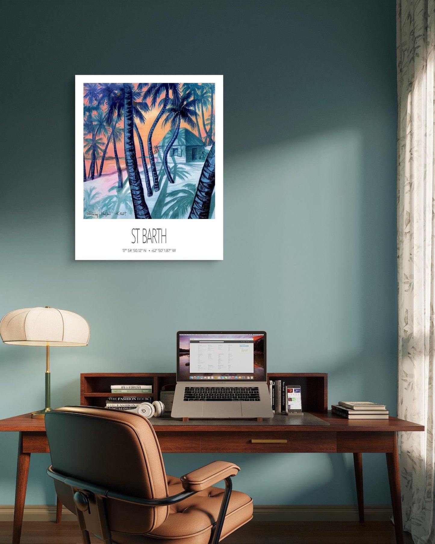 Vintage Travel Poster – St Barth – Cocos Verts – Caribbean Art Print
