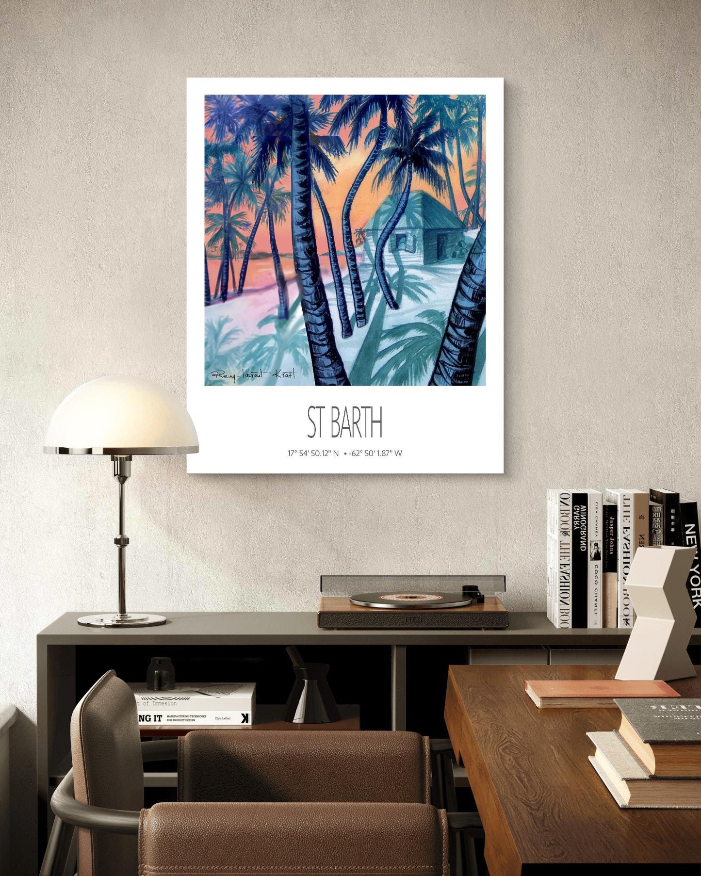 Vintage Travel Poster – St Barth – Cocos Verts – Caribbean Art Print