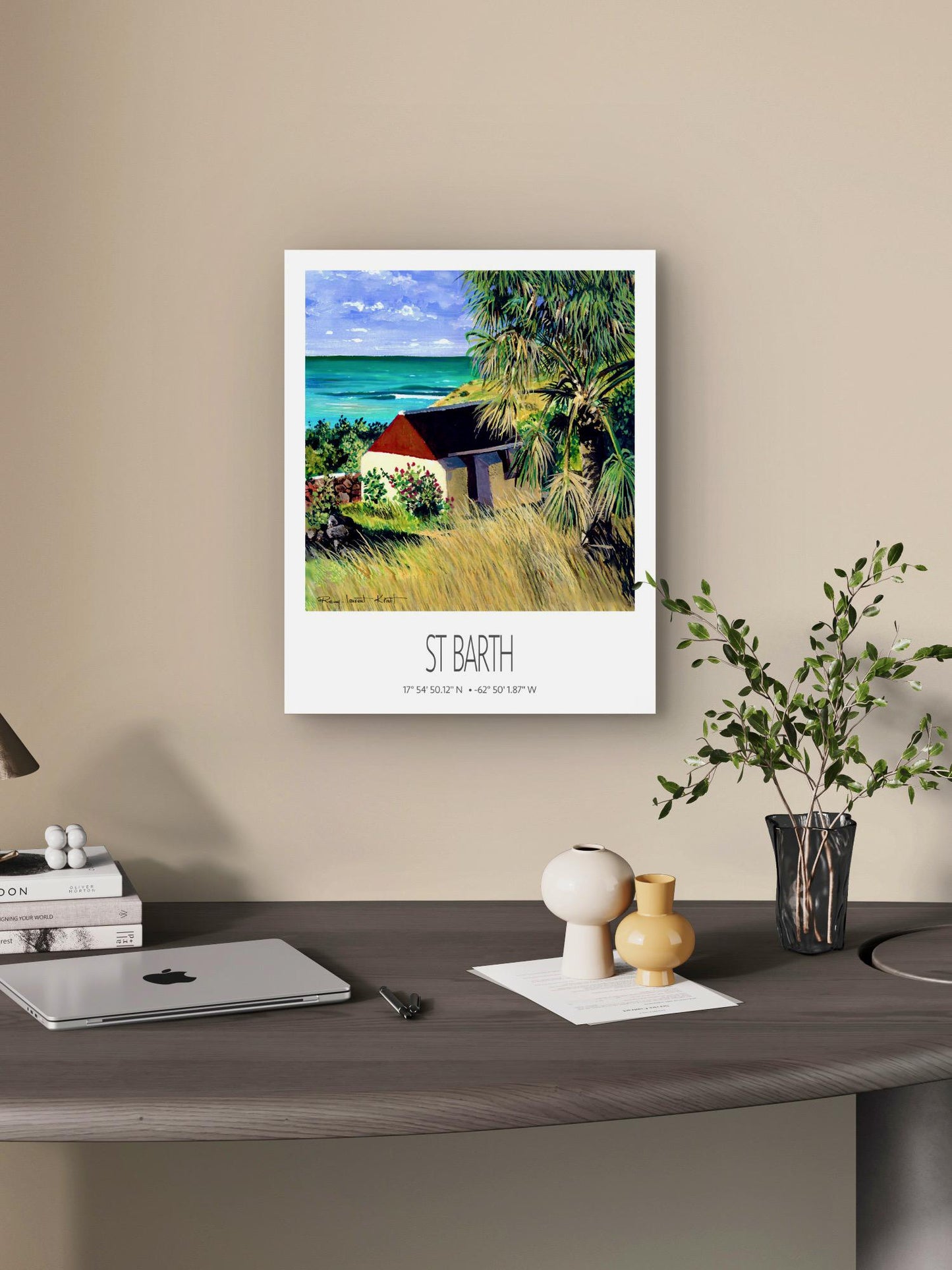 Vintage Travel Poster – St Barth – Grand Cul De Sac Bay – Caribbean Art Print